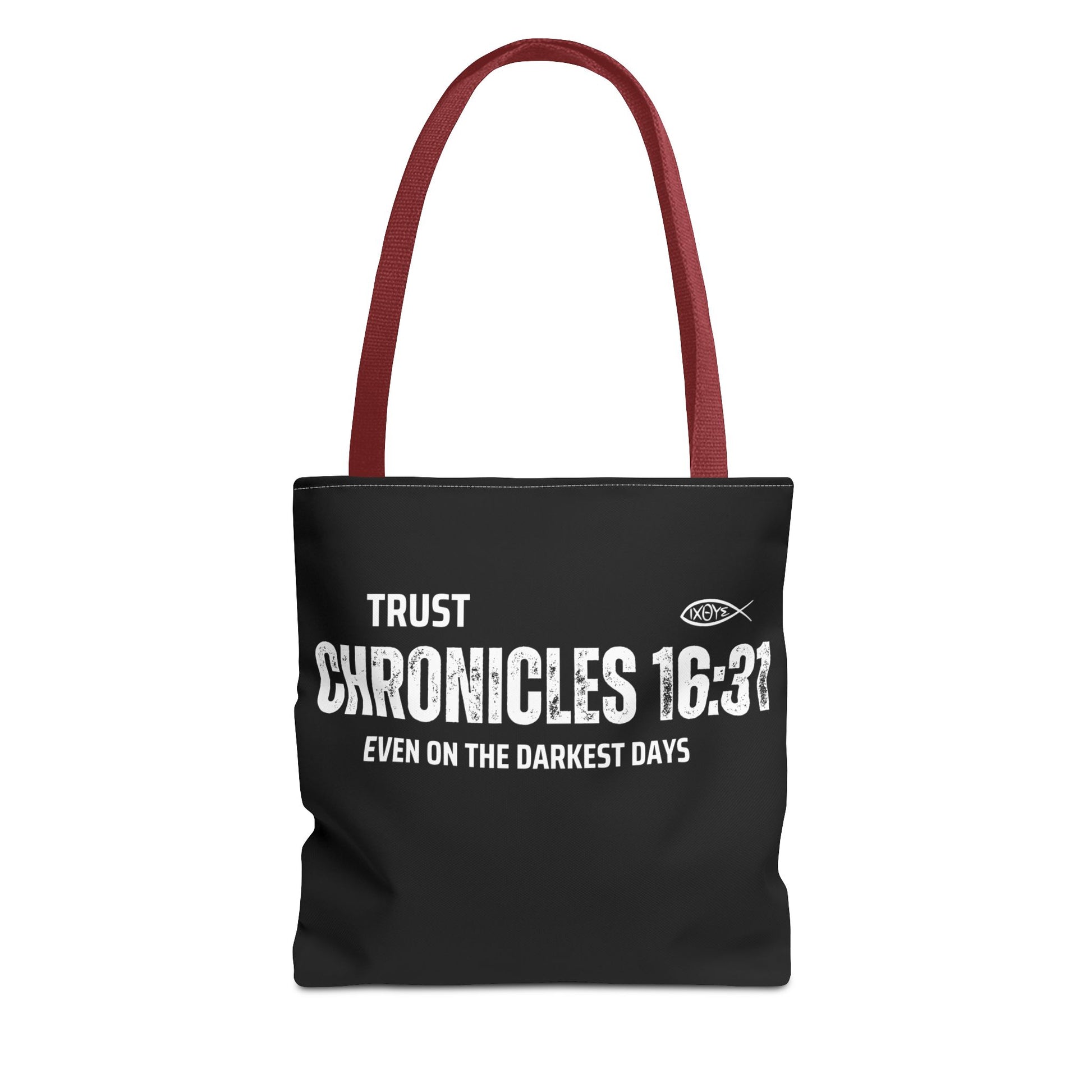 Inspirational Tote Bag - Trust Chronicles 16:31, Faith-themed Gift, Bible Verse Tote, Motivational Shopping Bag, Christian Message Accessory