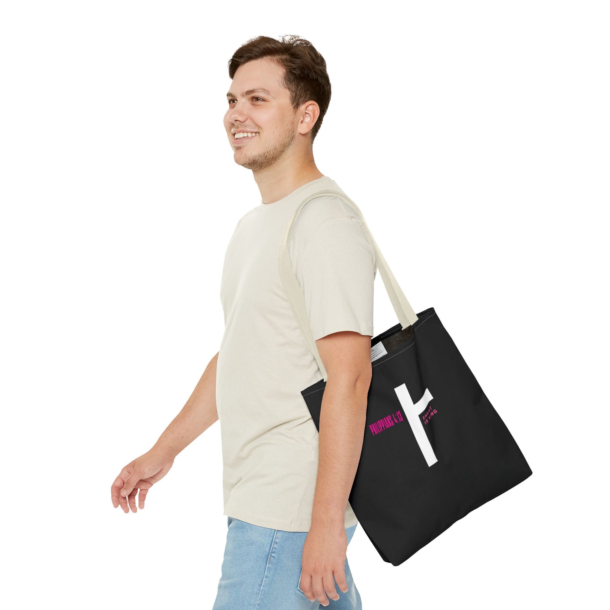 ⭐ Philippians 4:13 Tote Bag – Faith & Strength Statement Bag