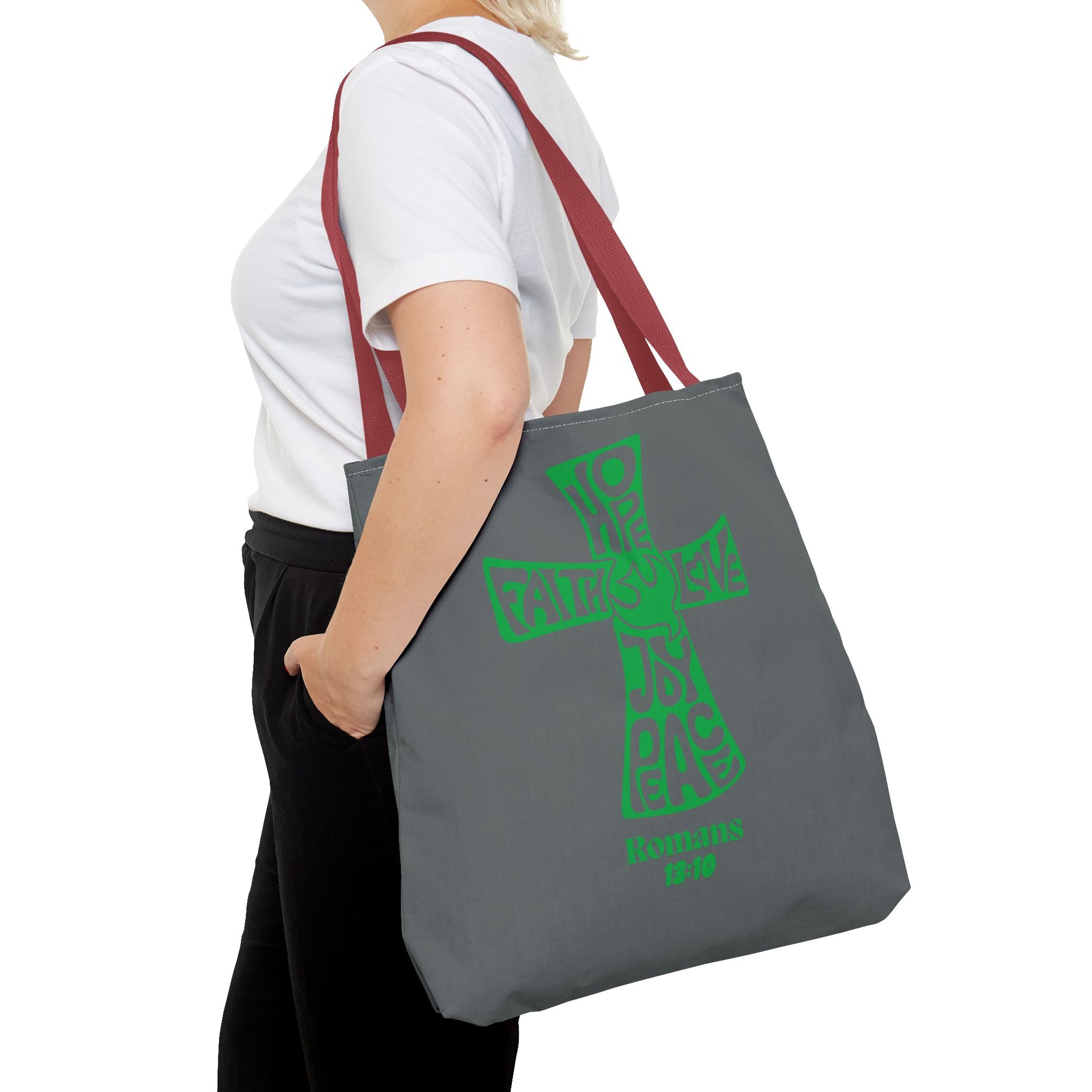 Faith-Inspired Tote Bag, Motivational Cross Design, Spiritual Gift, Everyday Use, Eco-Friendly Fashion, Religious Accessories