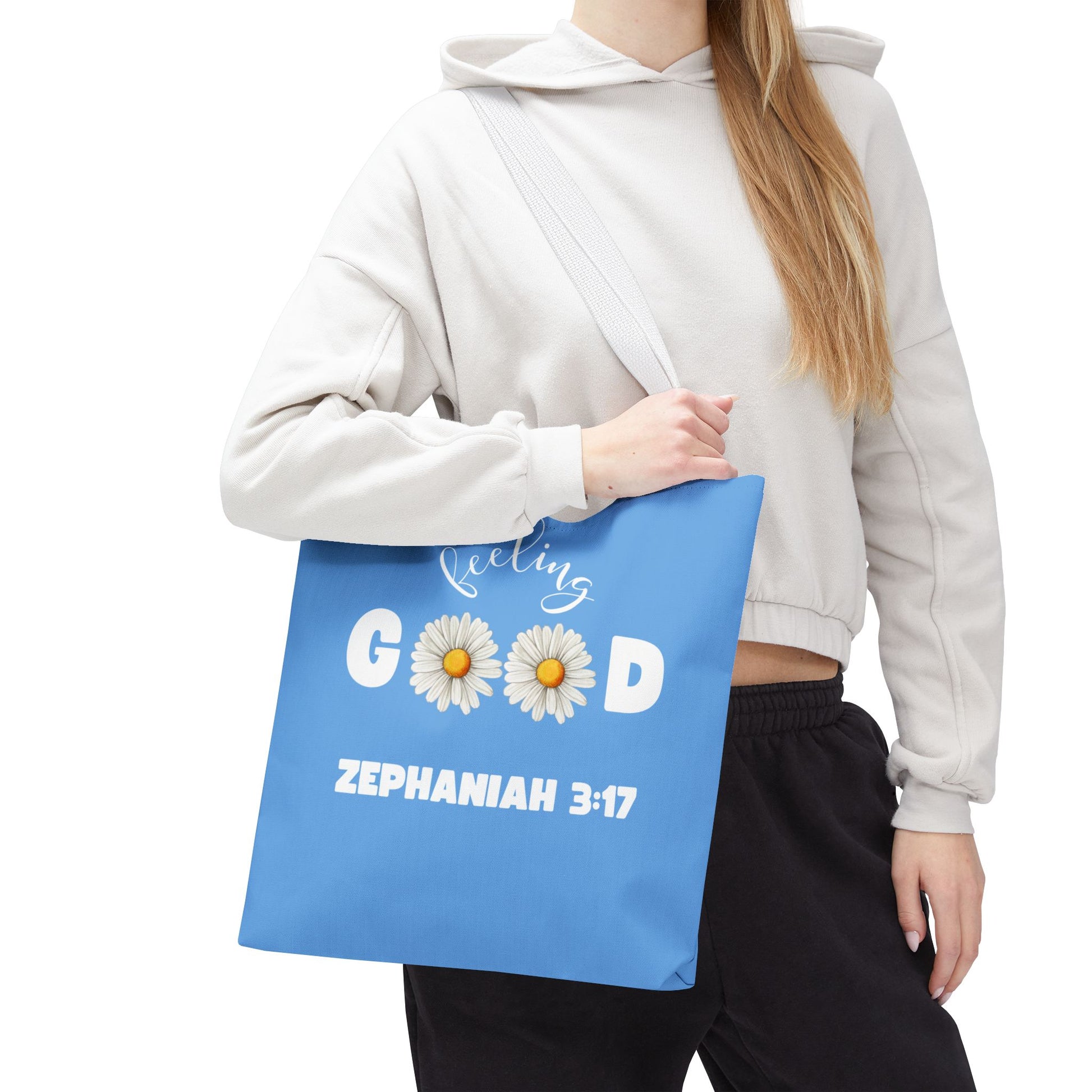 Inspirational Tote Bag - Feeling Good, Floral Design, Scripture Quote, Motivational Gift, Everyday Use, Church Events