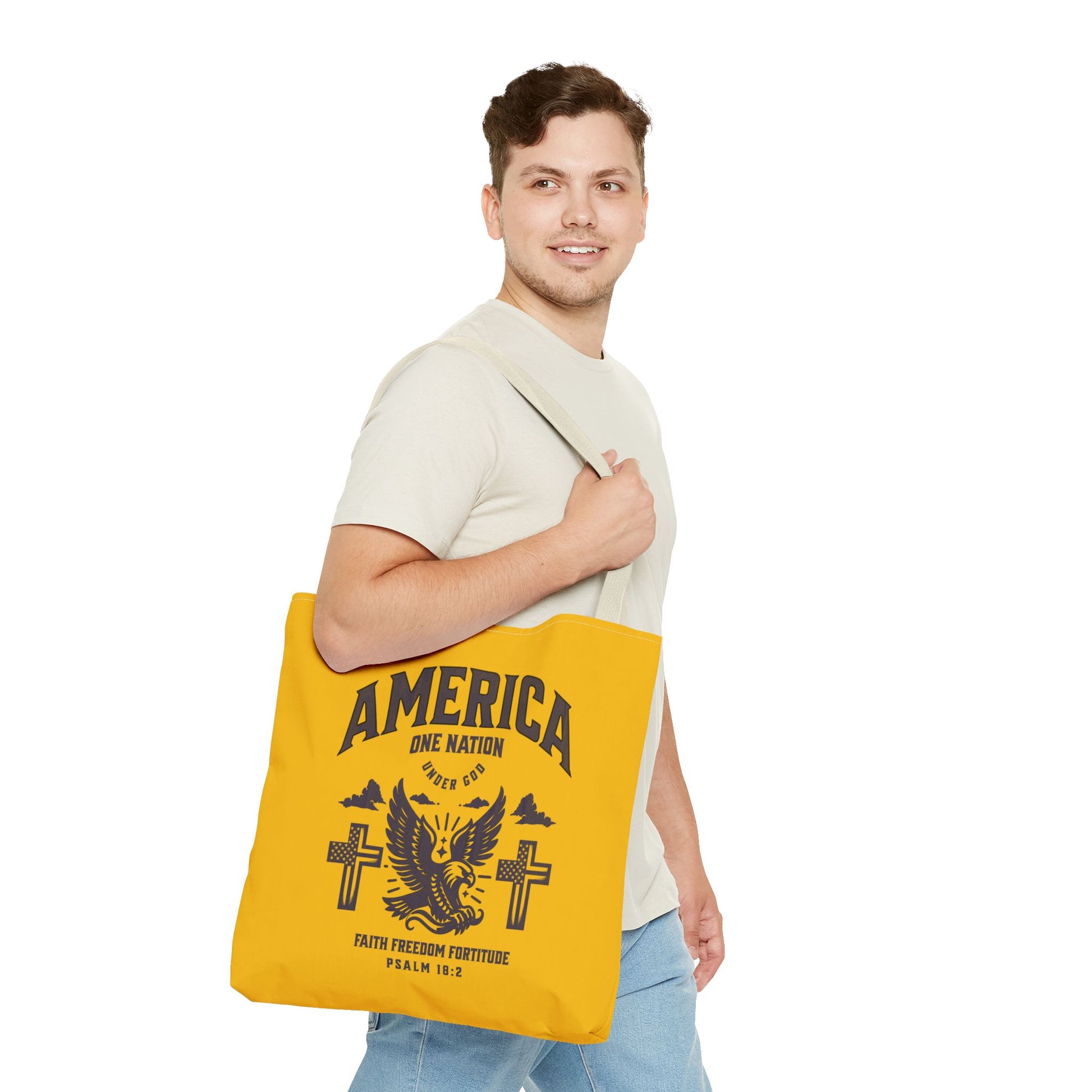 ⭐ America Faith Tote Bag – Bold Patriotic & Faith Statement
