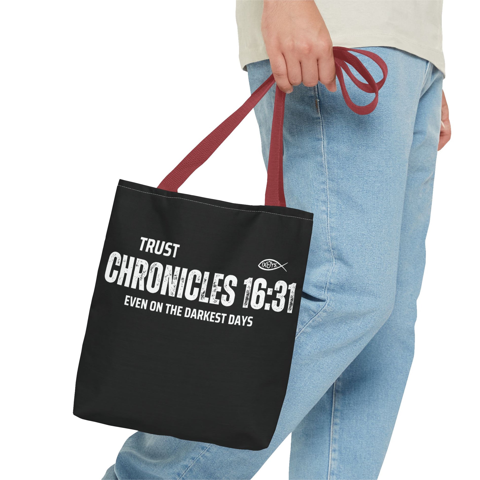 Inspirational Tote Bag - Trust Chronicles 16:31, Faith-themed Gift, Bible Verse Tote, Motivational Shopping Bag, Christian Message Accessory