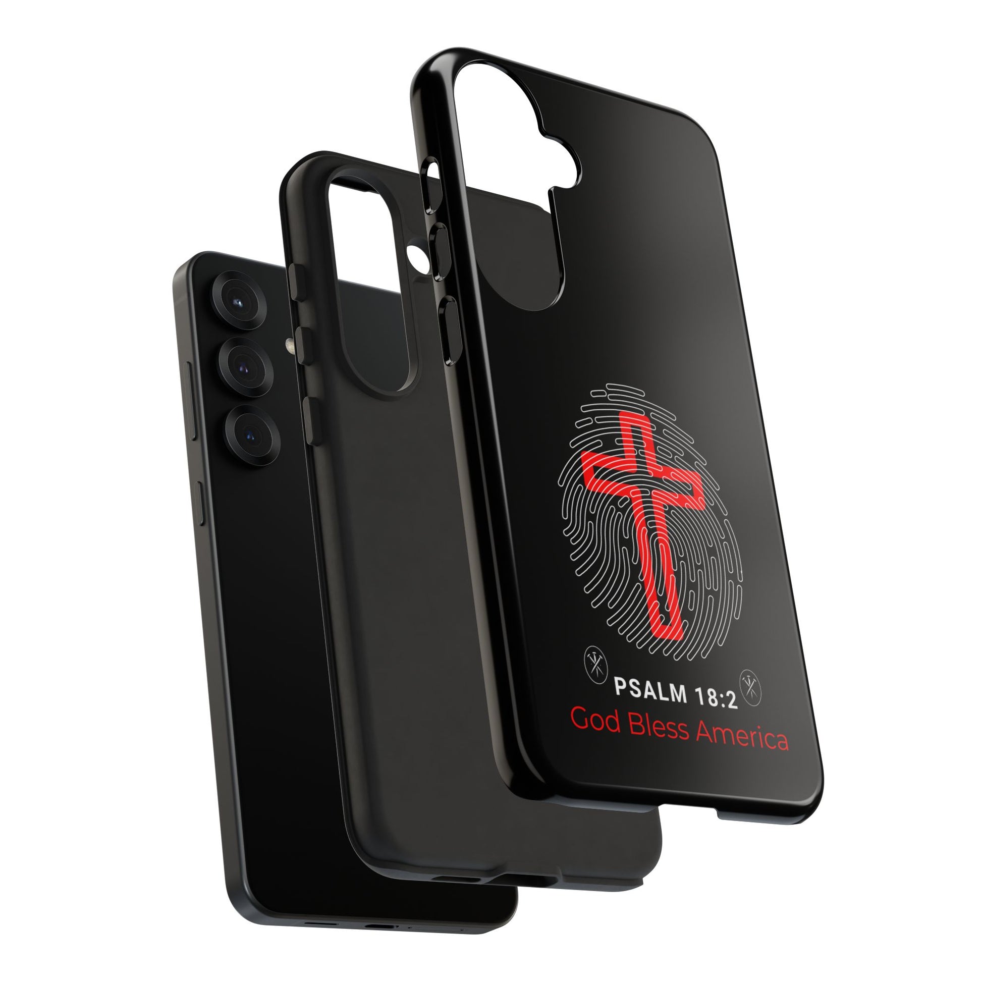 Christian Phone Case with Cross Design, Tough Case for Protection, Gifts for Faith, Bible Verse, God Bless America