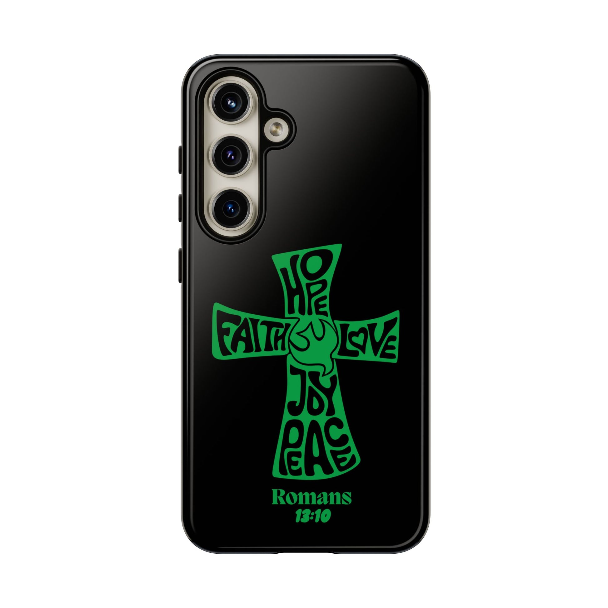 ⭐ Green Cross Design Phone Case – Faith & Renewal