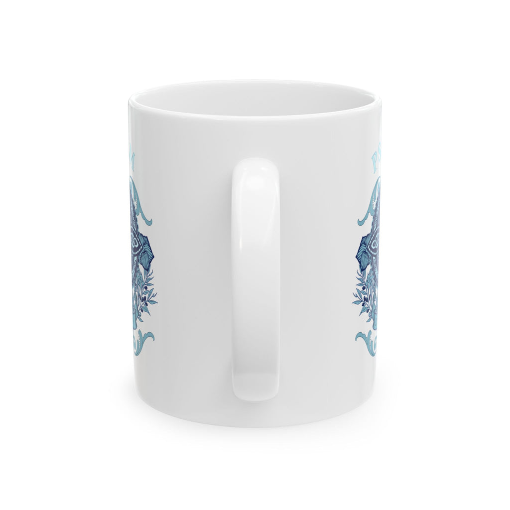 Ceramic Mug, (11oz, 15oz) - Psalm 23:4 Mug – Celtic Cross “I Will Fear No Evil” Scripture Cup