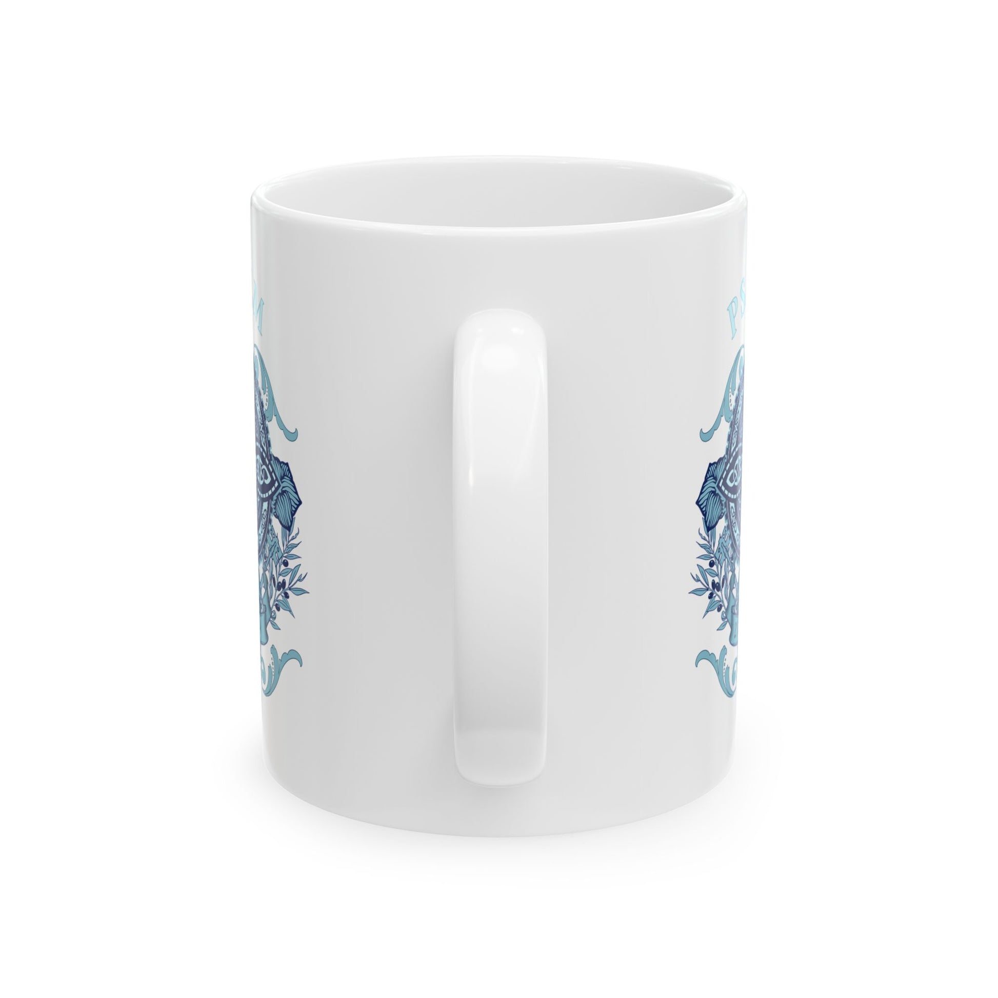 Ceramic Mug, (11oz, 15oz) - Psalm 23:4 Mug – Celtic Cross “I Will Fear No Evil” Scripture Cup
