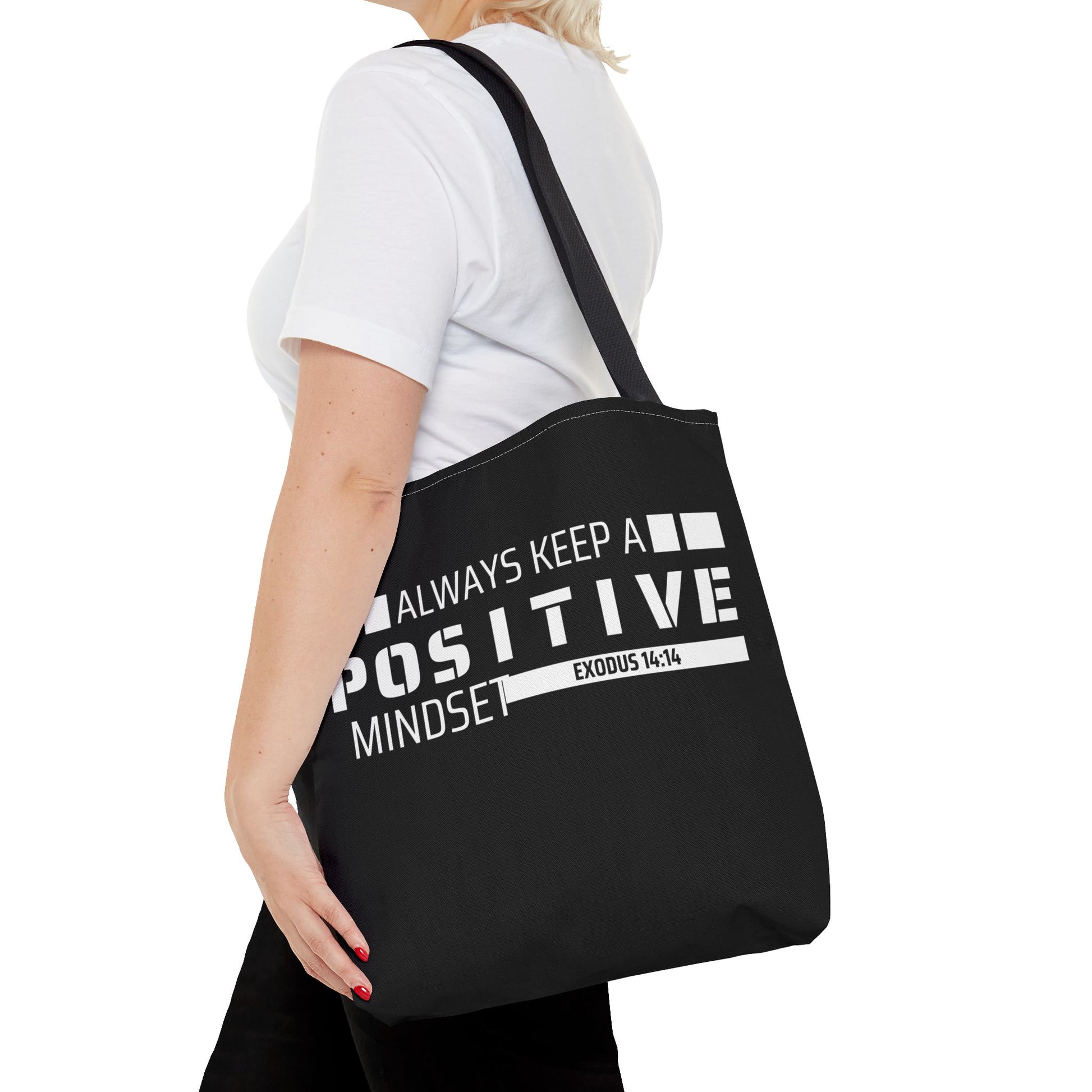 Always Keep A Positive Mindset Tote Bag, Inspirational Bag, Eco-Friendly Carryall, Motivational Gift, Affirmation Tote, Daily Reminder