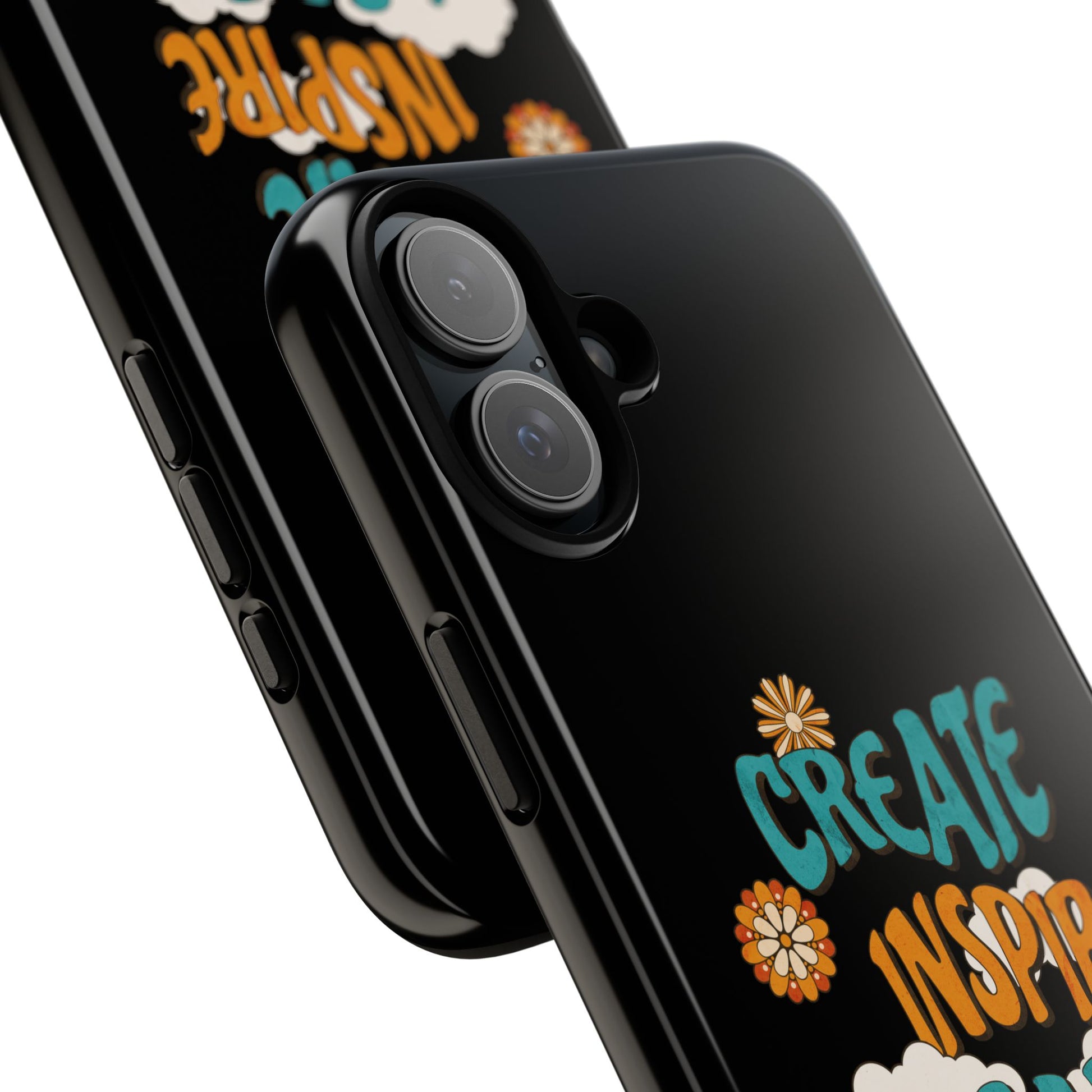 Bold Inspirational Phone Case, Create Inspire Lead Case, Gift for Creatives, Motivational Accessory, Flower Design, Custom Phone Cover
