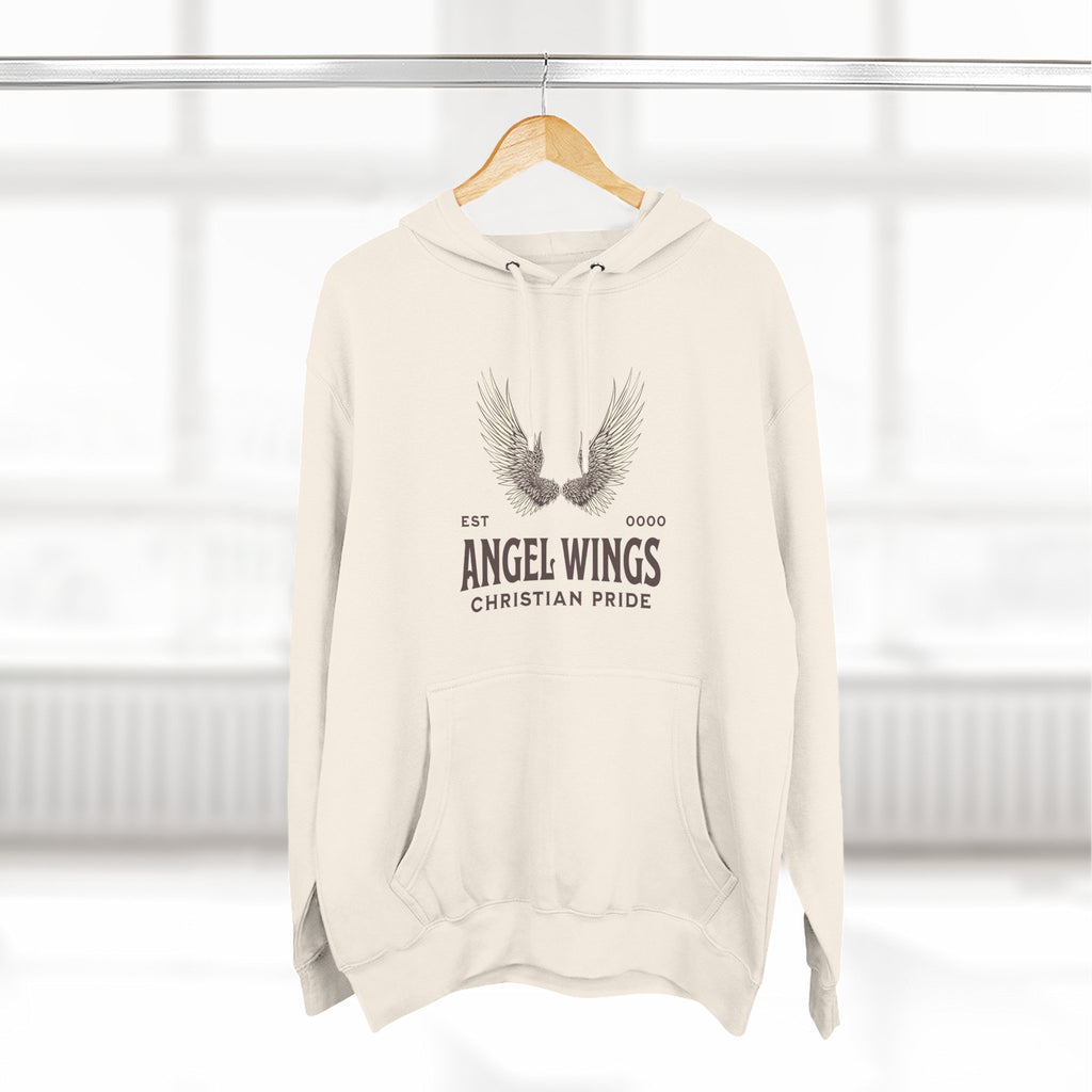 Angel Wings Fleece Hoodie, Christian Pride Apparel, Cozy Religious Gift, Inspirational Sweater, Faith-based Fashion