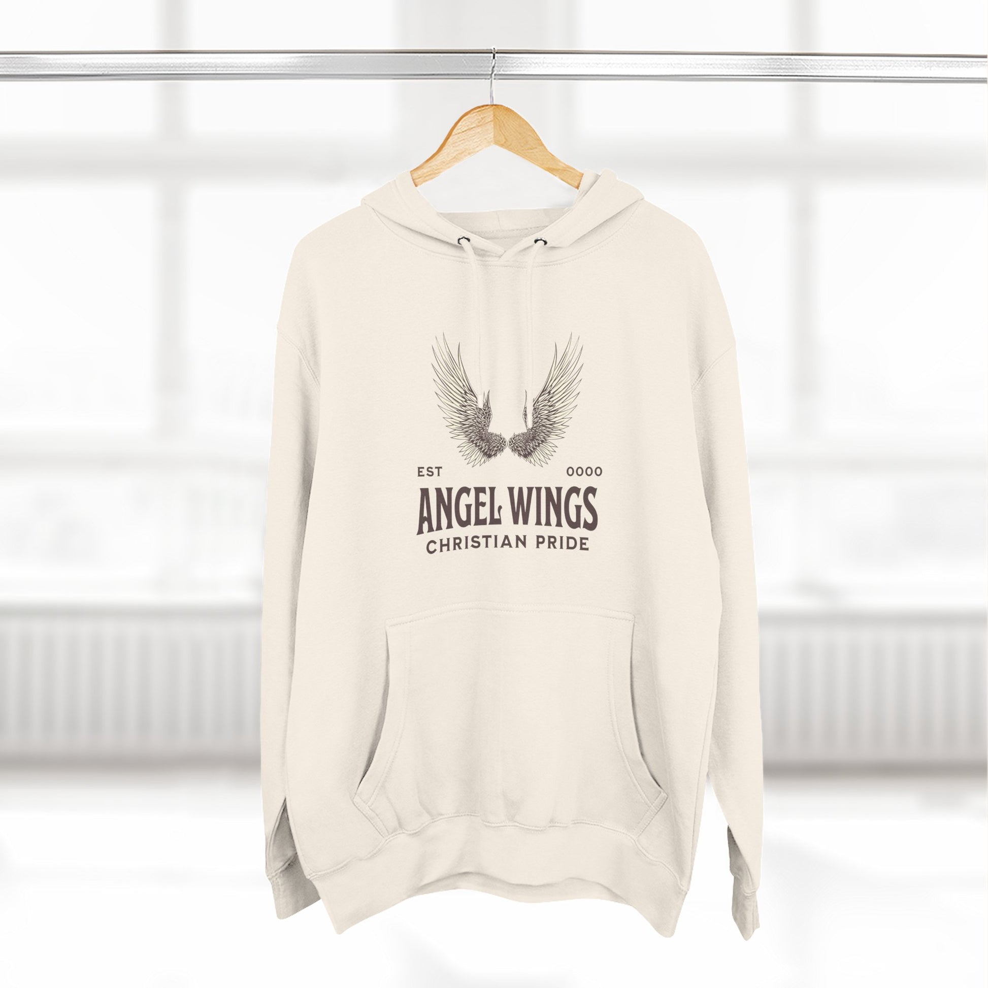 Angel Wings Fleece Hoodie, Christian Pride Apparel, Cozy Religious Gift, Inspirational Sweater, Faith-based Fashion