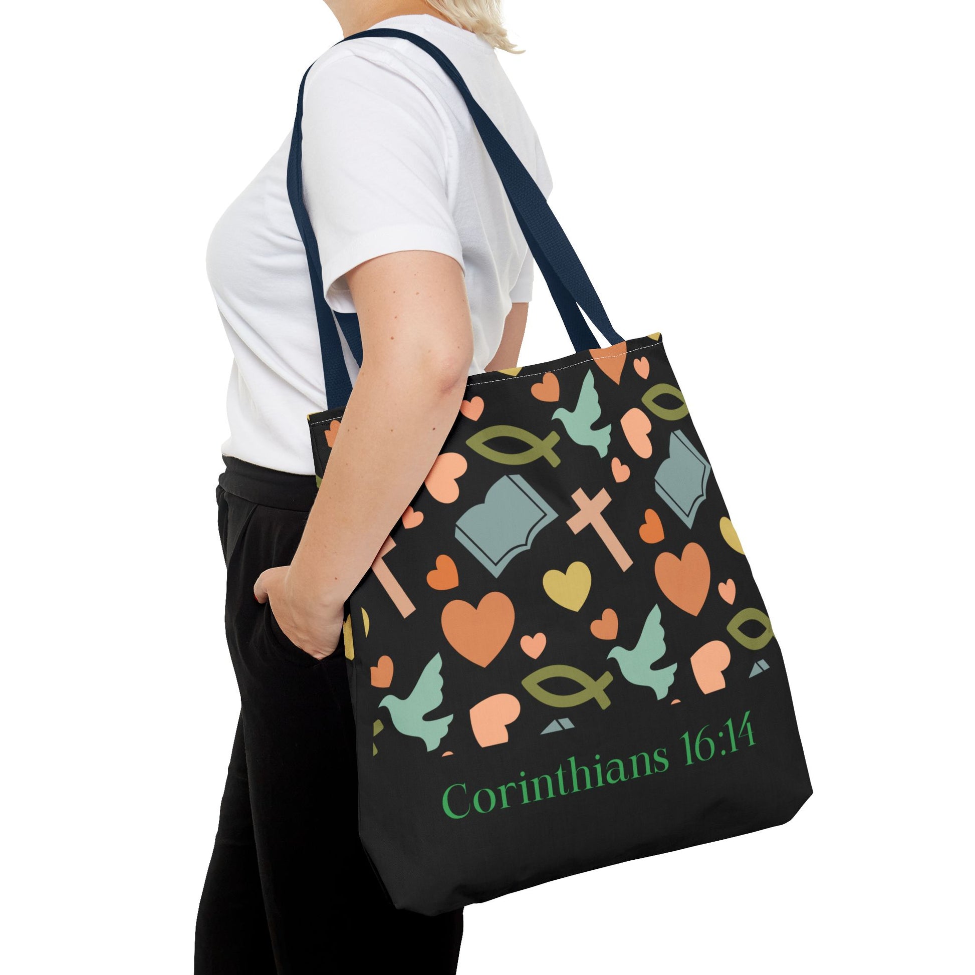 Christian Tote Bag with Inspirational Design, Perfect for Church, Gift for Believers, Faith-based Accessory, Everyday Use, Bible Verse Tote