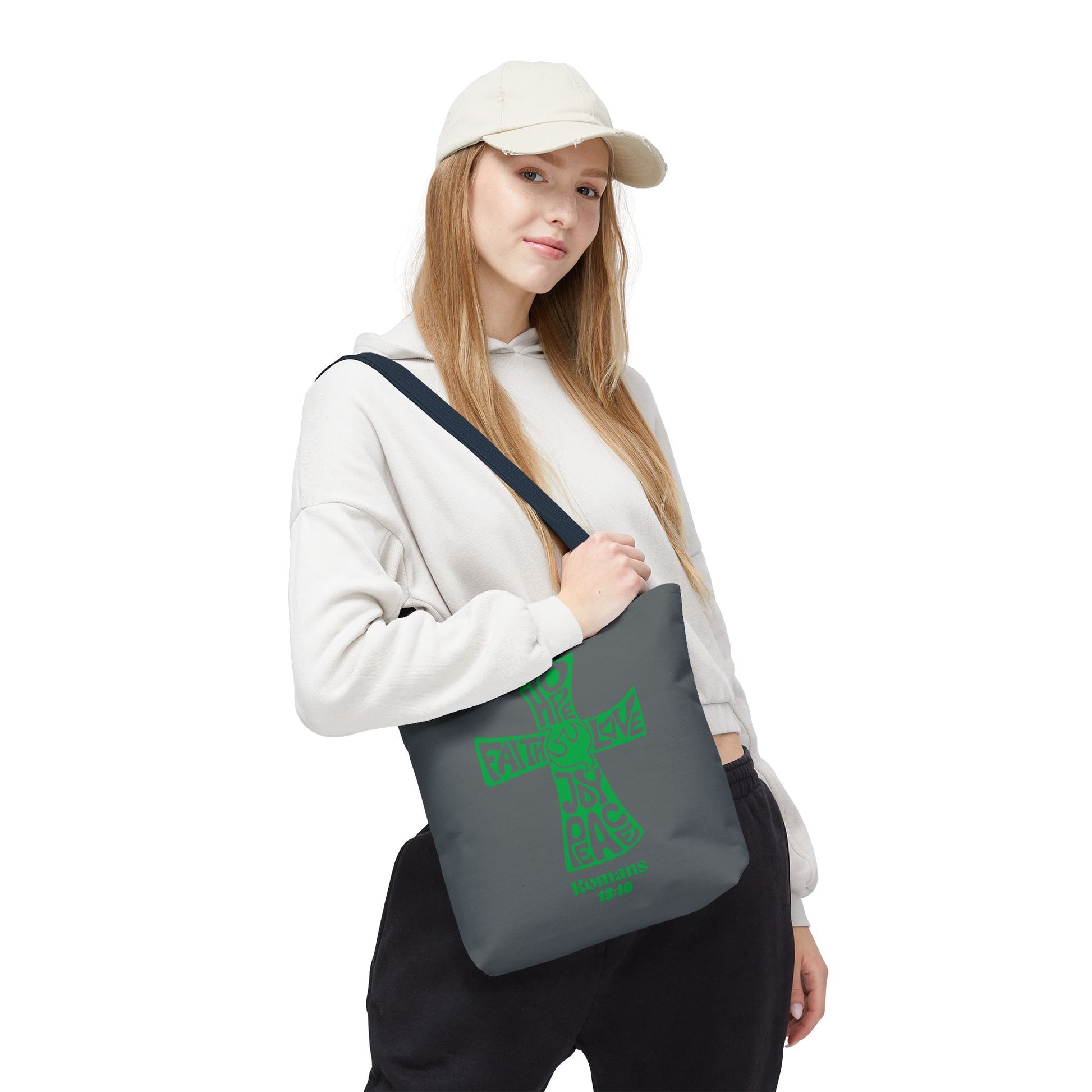 Faith-Inspired Tote Bag, Motivational Cross Design, Spiritual Gift, Everyday Use, Eco-Friendly Fashion, Religious Accessories