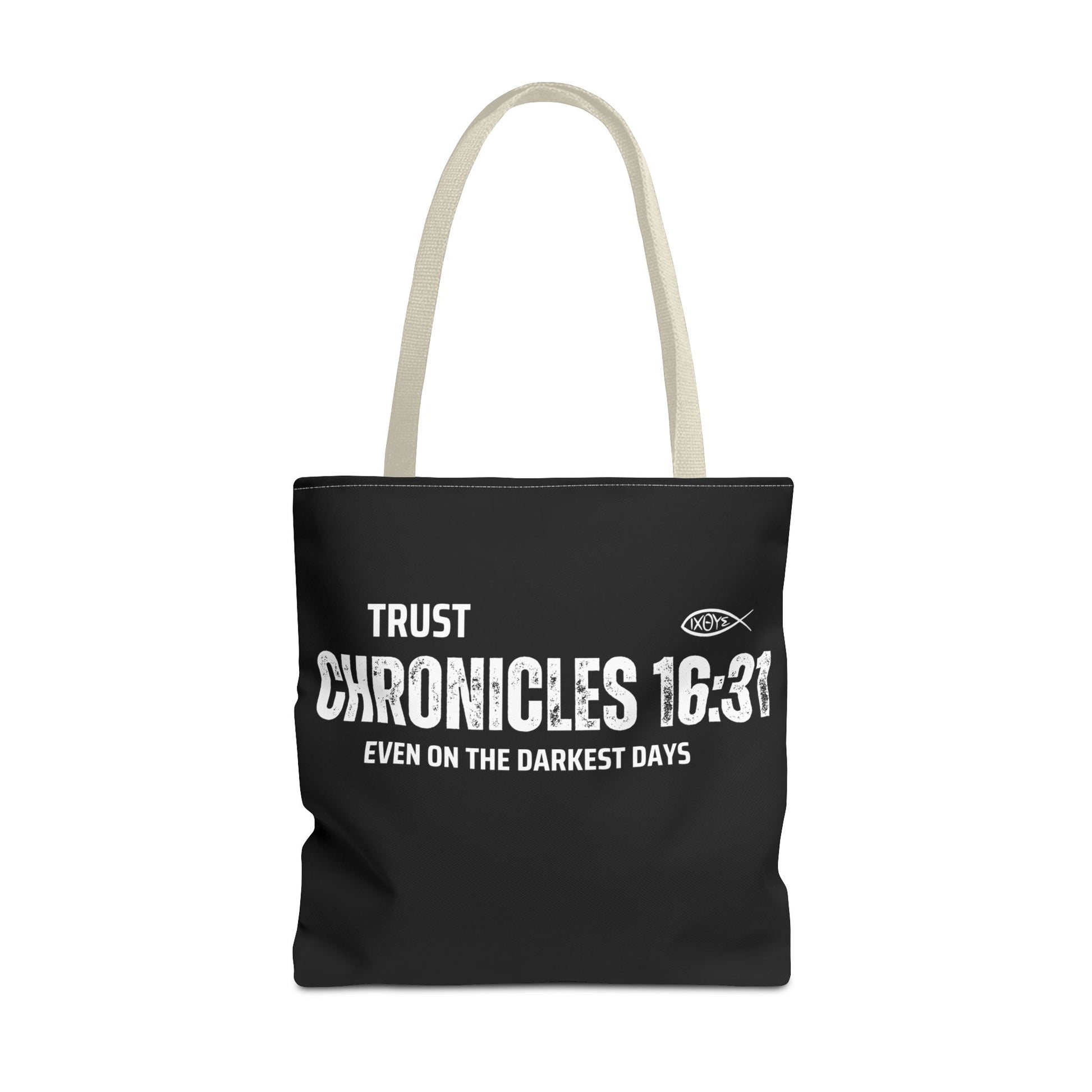 Inspirational Tote Bag - Trust Chronicles 16:31, Faith-themed Gift, Bible Verse Tote, Motivational Shopping Bag, Christian Message Accessory