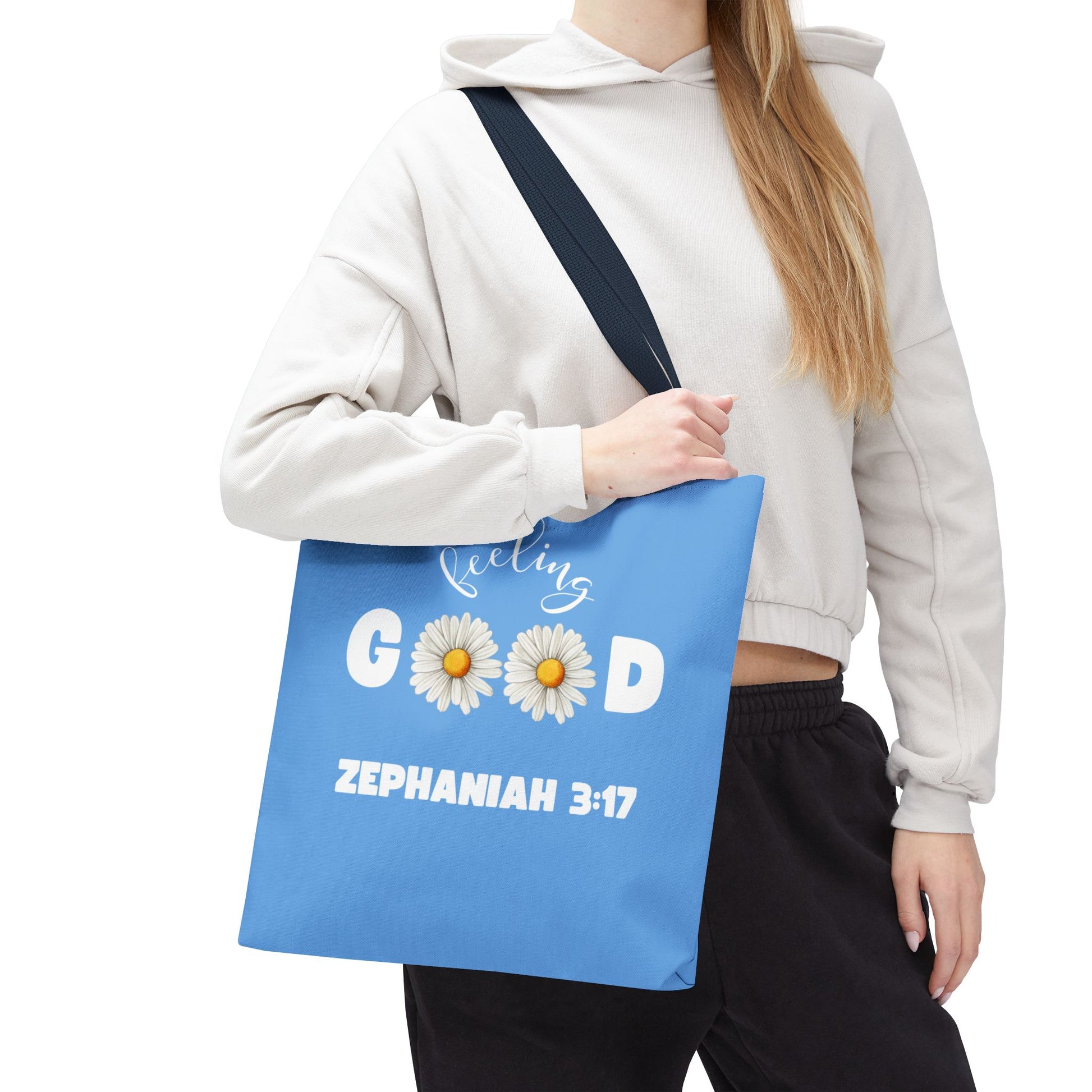 Inspirational Tote Bag - Feeling Good, Floral Design, Scripture Quote, Motivational Gift, Everyday Use, Church Events