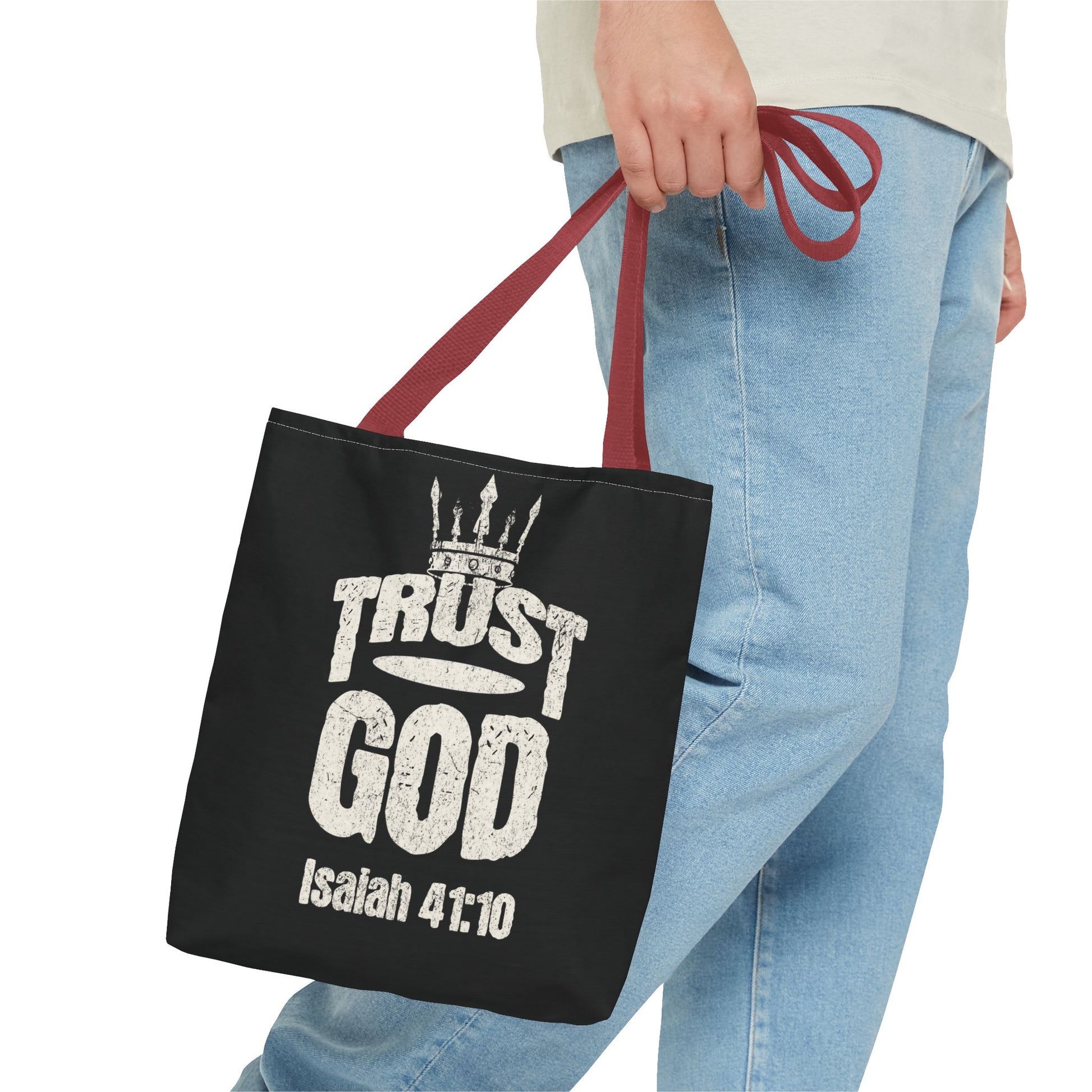 ✝️ Trust God – Isaiah 41:10 Christian Tote Bag