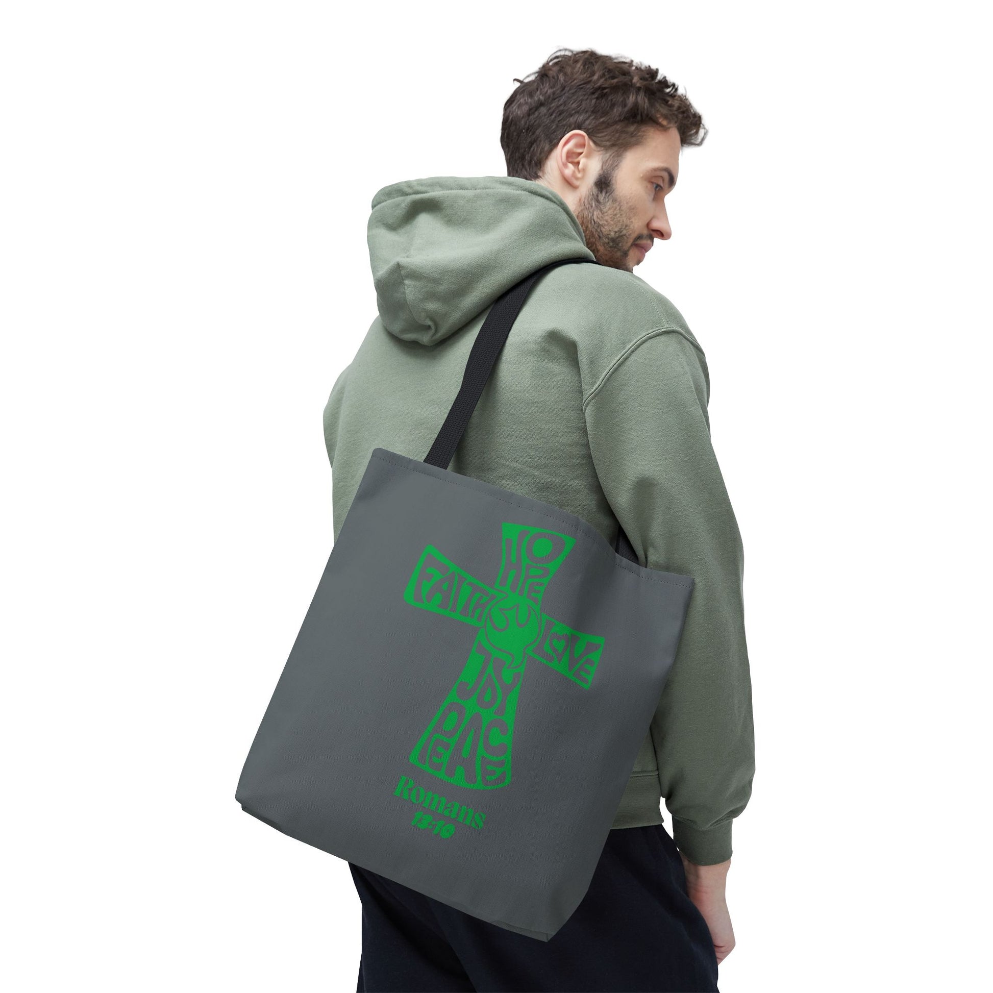 Faith-Inspired Tote Bag, Motivational Cross Design, Spiritual Gift, Everyday Use, Eco-Friendly Fashion, Religious Accessories