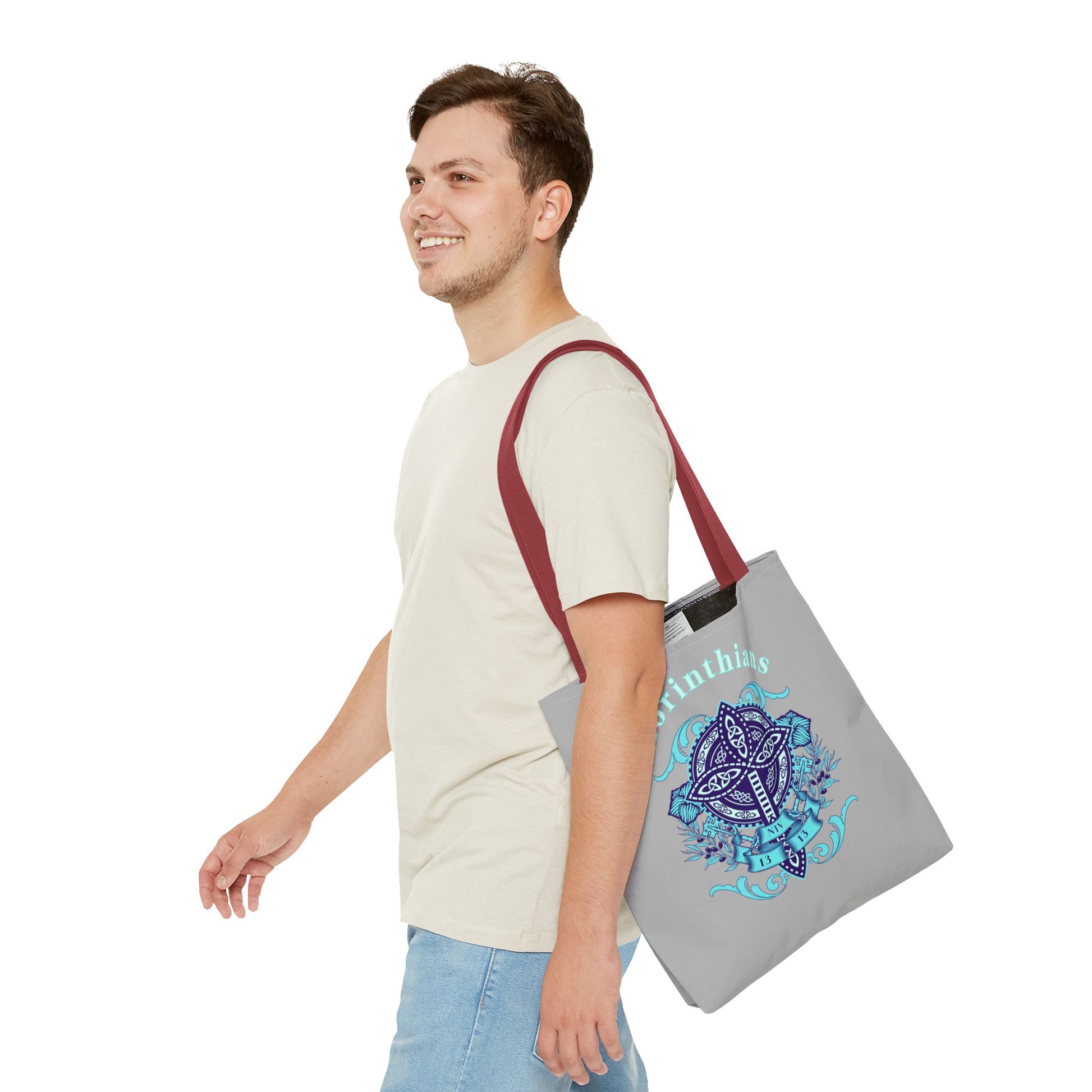 ⭐ Corinthians Cross Tote Bag – Celtic Faith-Inspired Carryall