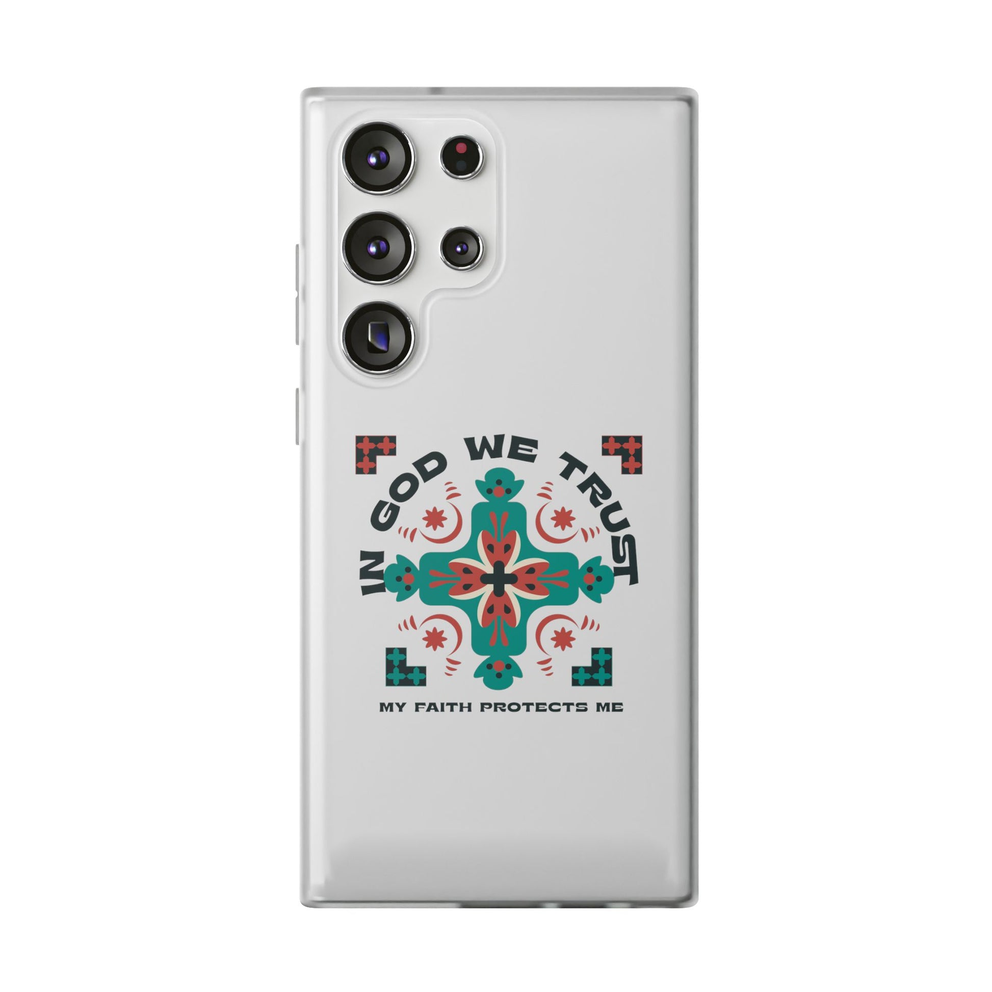 ⭐ In God We Trust Phone Case – Scripture Cross Design