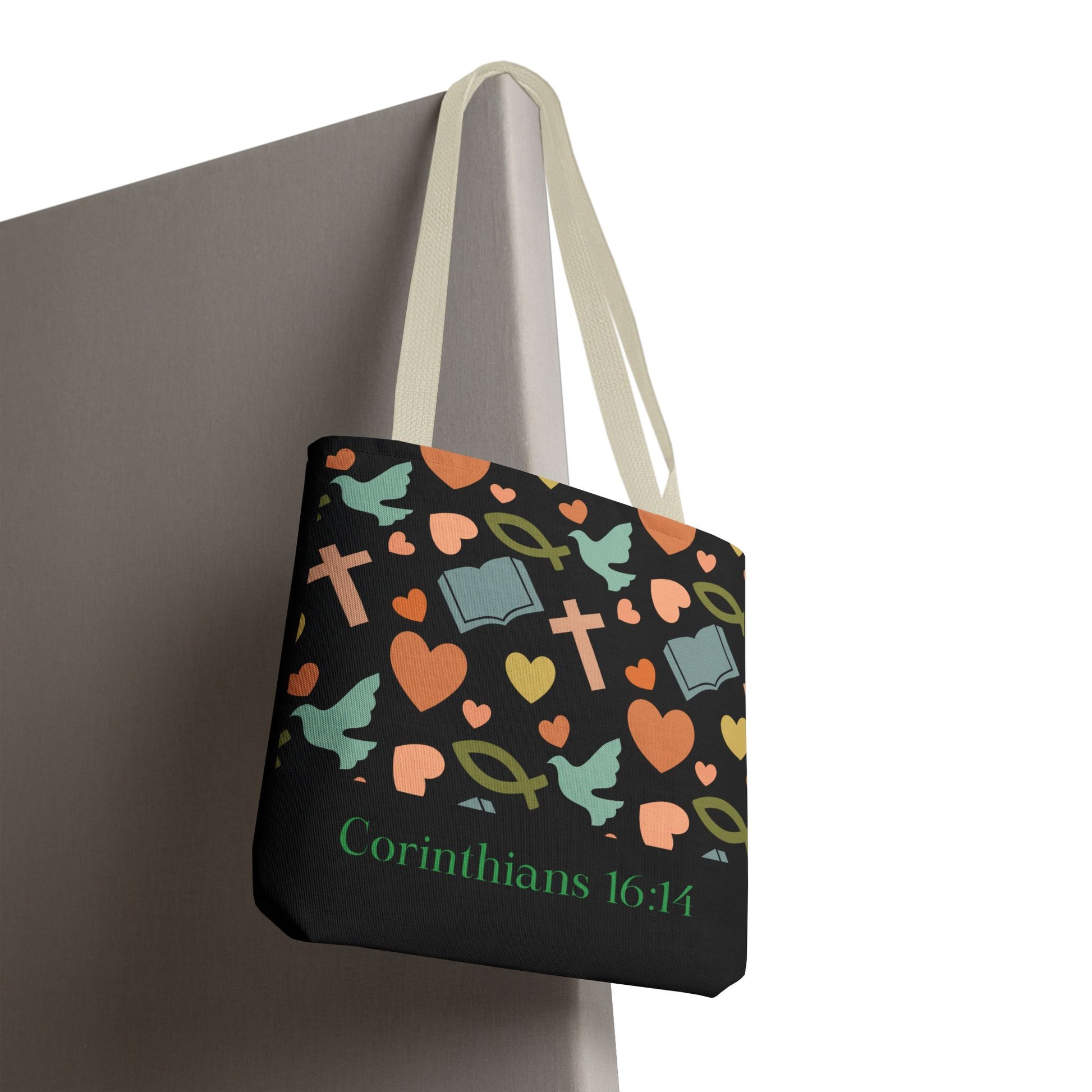 Christian Tote Bag with Inspirational Design, Perfect for Church, Gift for Believers, Faith-based Accessory, Everyday Use, Bible Verse Tote