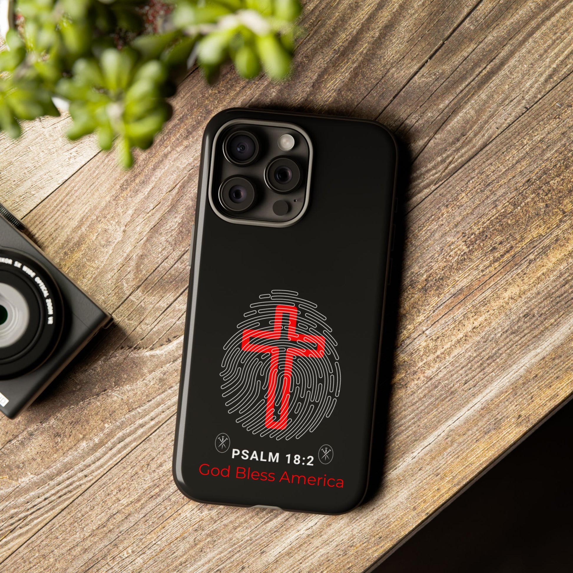 Christian Phone Case with Cross Design, Tough Case for Protection, Gifts for Faith, Bible Verse, God Bless America