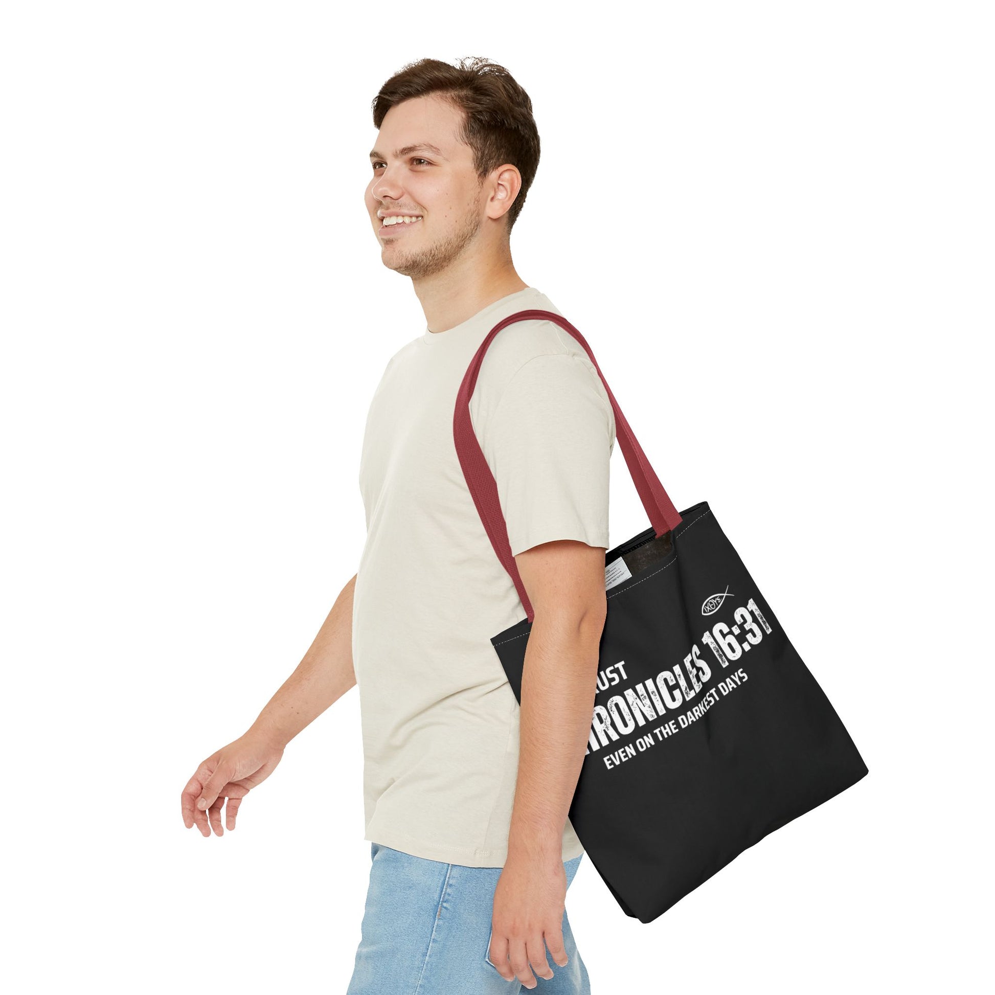 Inspirational Tote Bag - Trust Chronicles 16:31, Faith-themed Gift, Bible Verse Tote, Motivational Shopping Bag, Christian Message Accessory