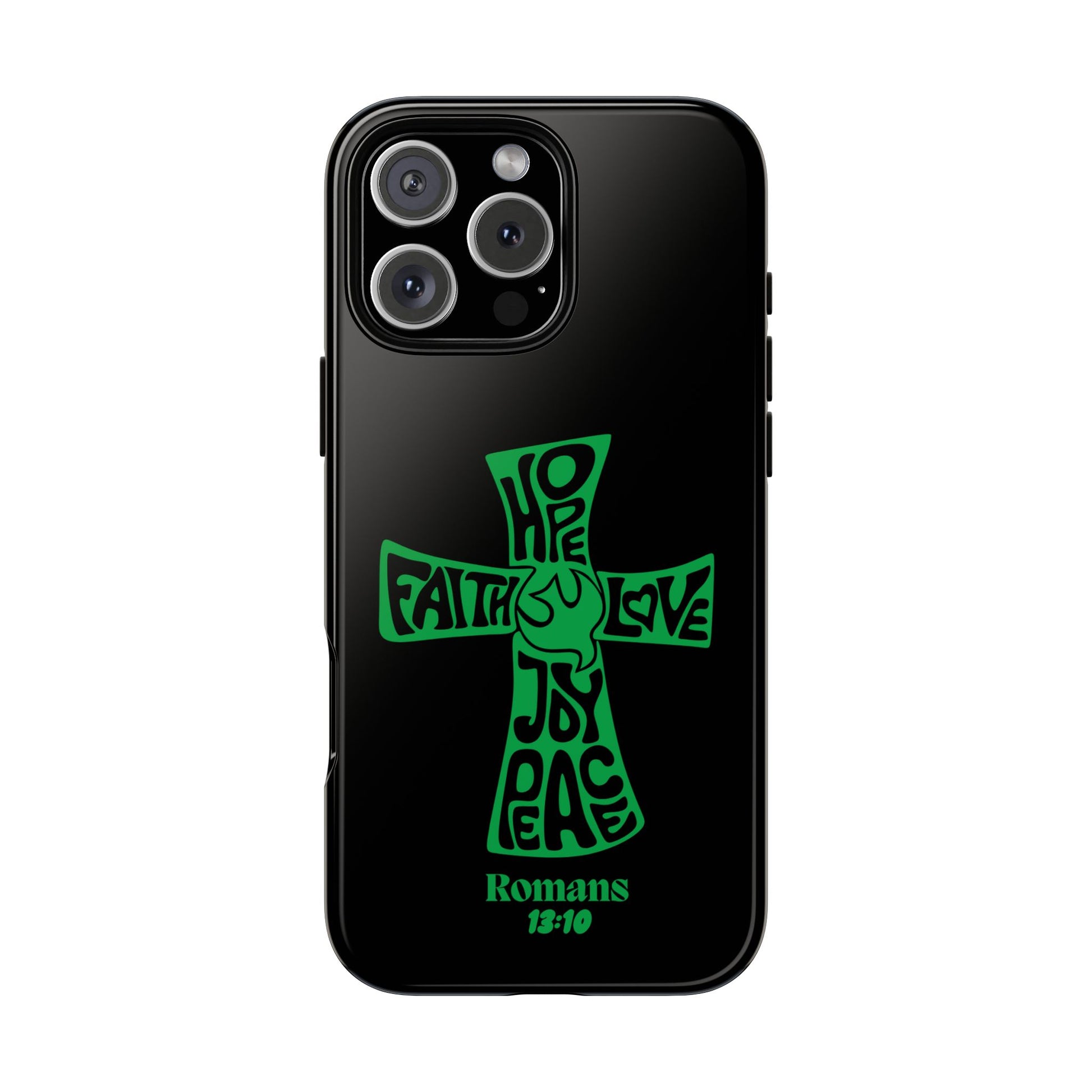 ⭐ Green Cross Design Phone Case – Faith & Renewal