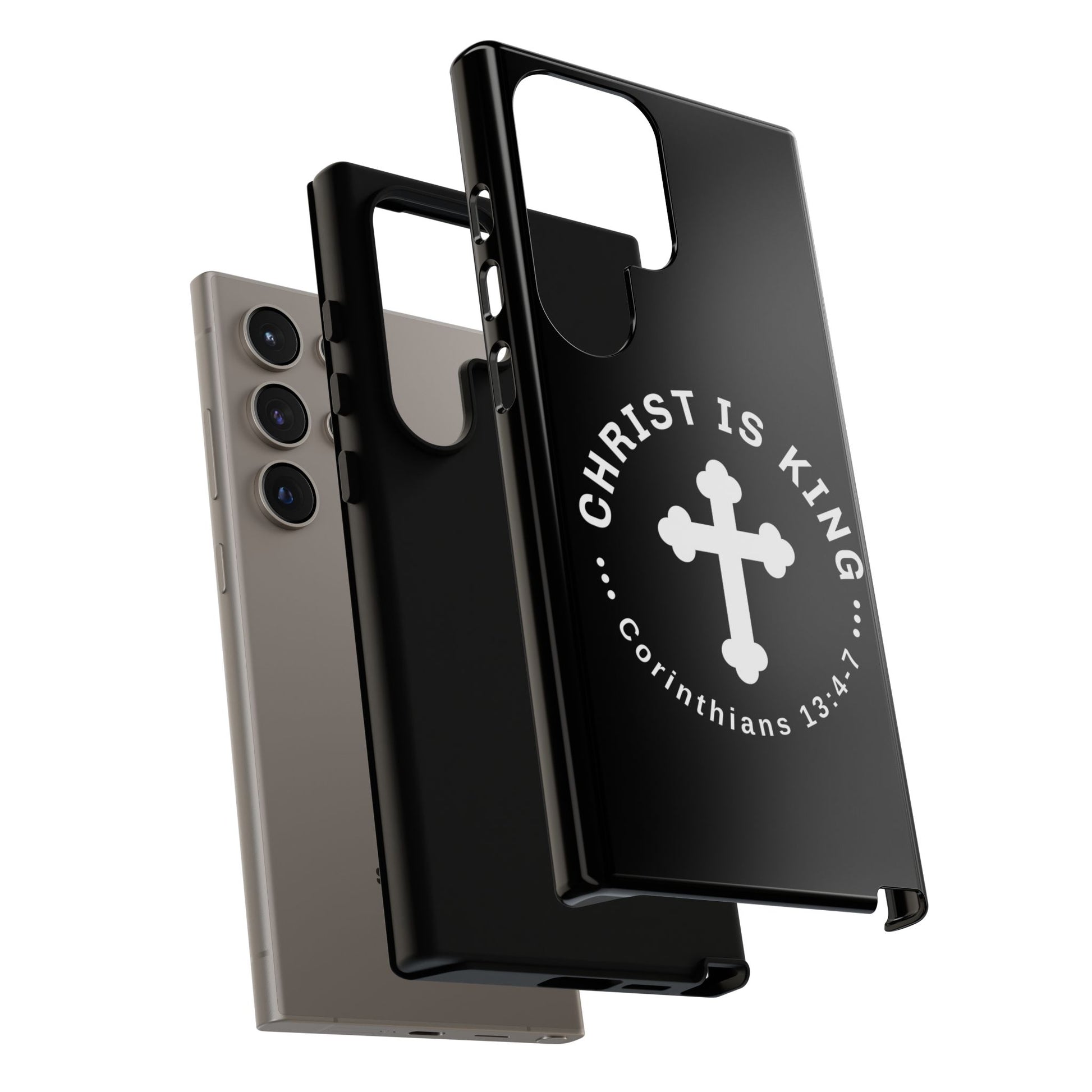 ⭐ Christ is King Phone Case – Tough Cases, Christian Gift, Bible Verse Merchandise, Cross Design, Faith Accessories