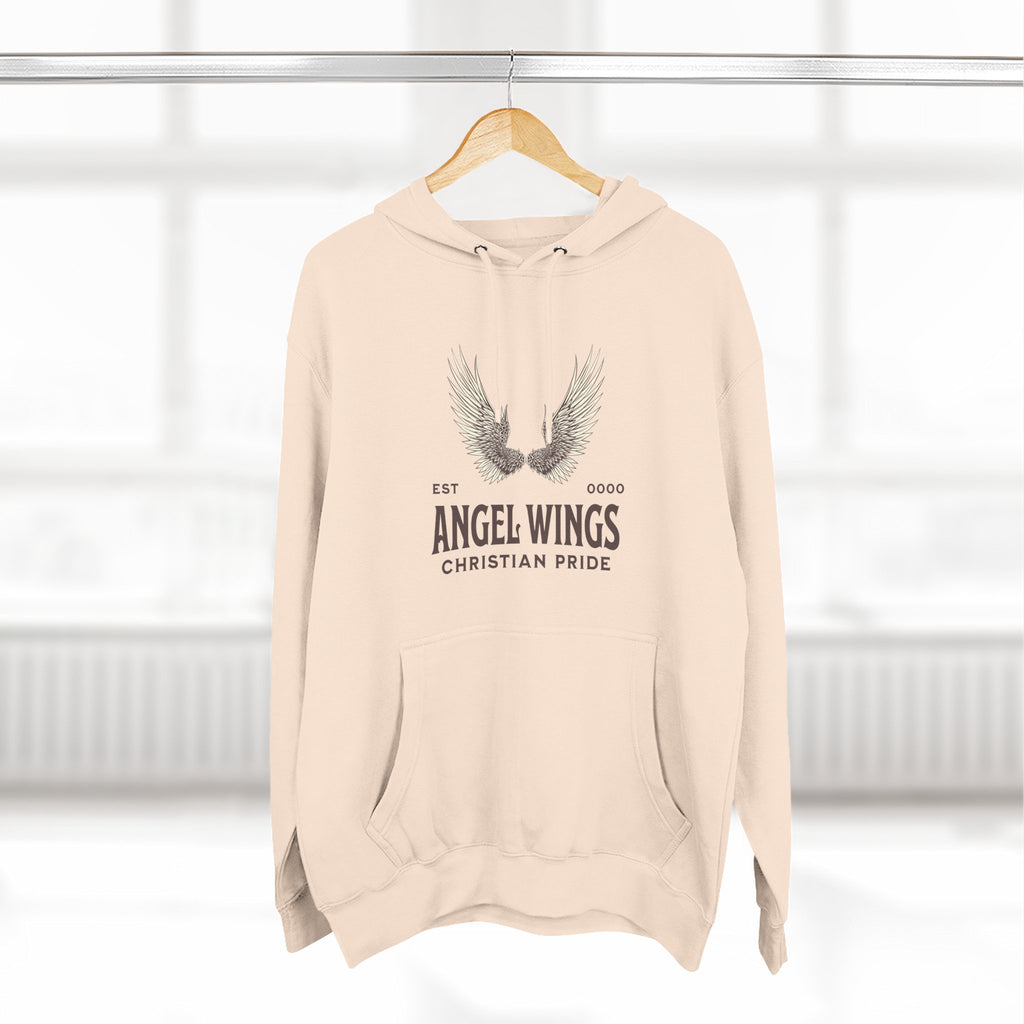 Angel Wings Fleece Hoodie, Christian Pride Apparel, Cozy Religious Gift, Inspirational Sweater, Faith-based Fashion