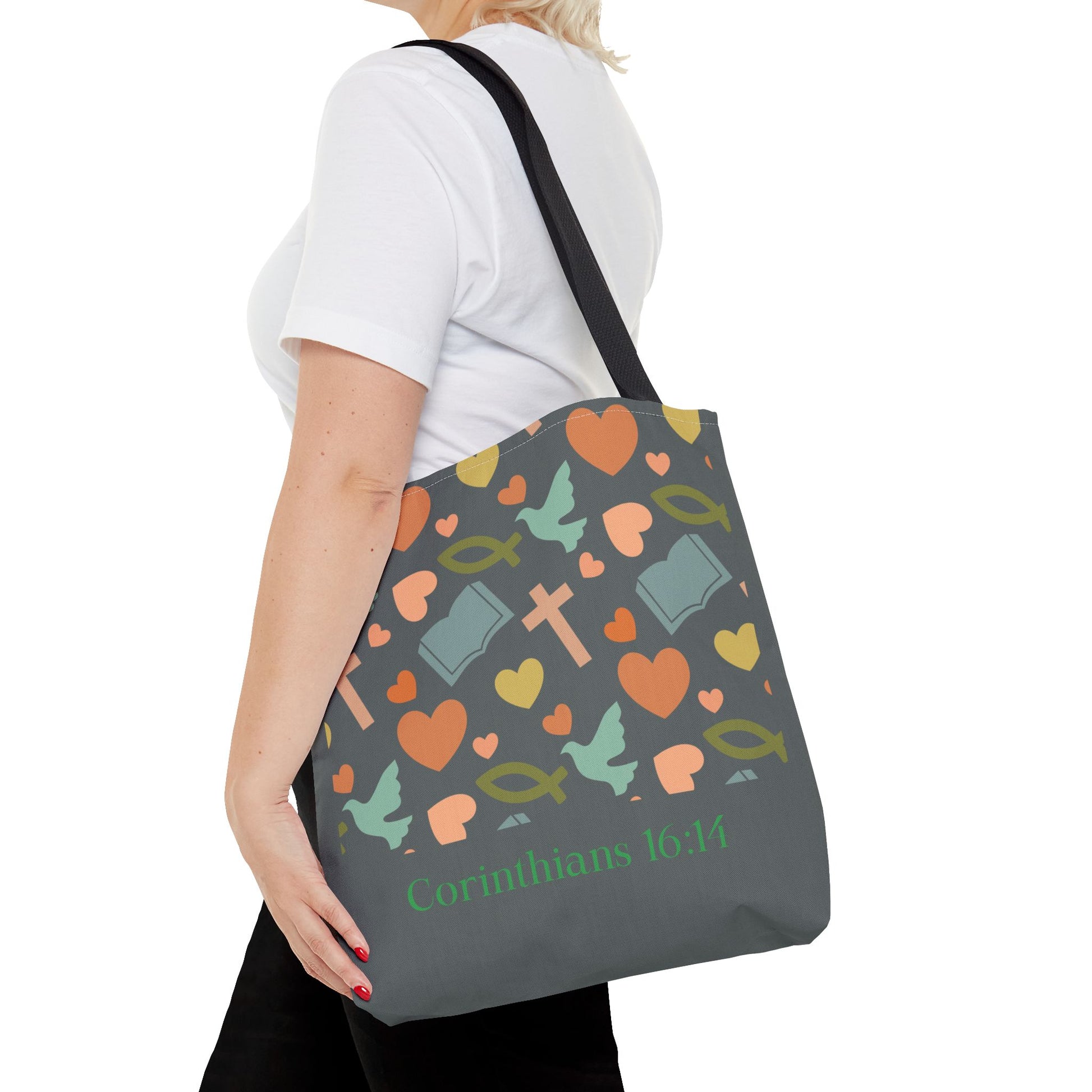 Inspirational Tote Bag - Faith, Love, Hope, Gift for Her, Spiritual Accessories, Bible Verse Tote