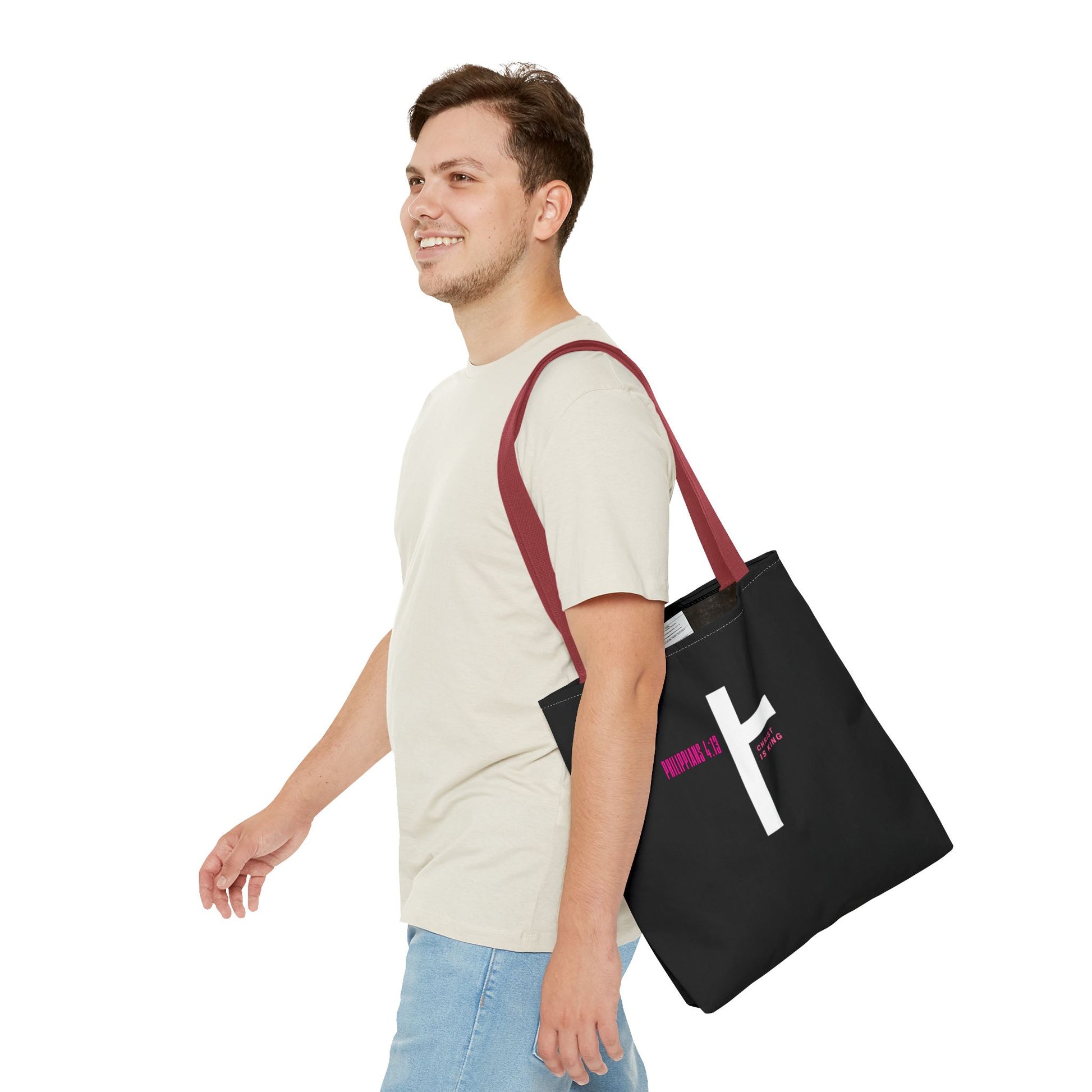 ⭐ Philippians 4:13 Tote Bag – Faith & Strength Statement Bag