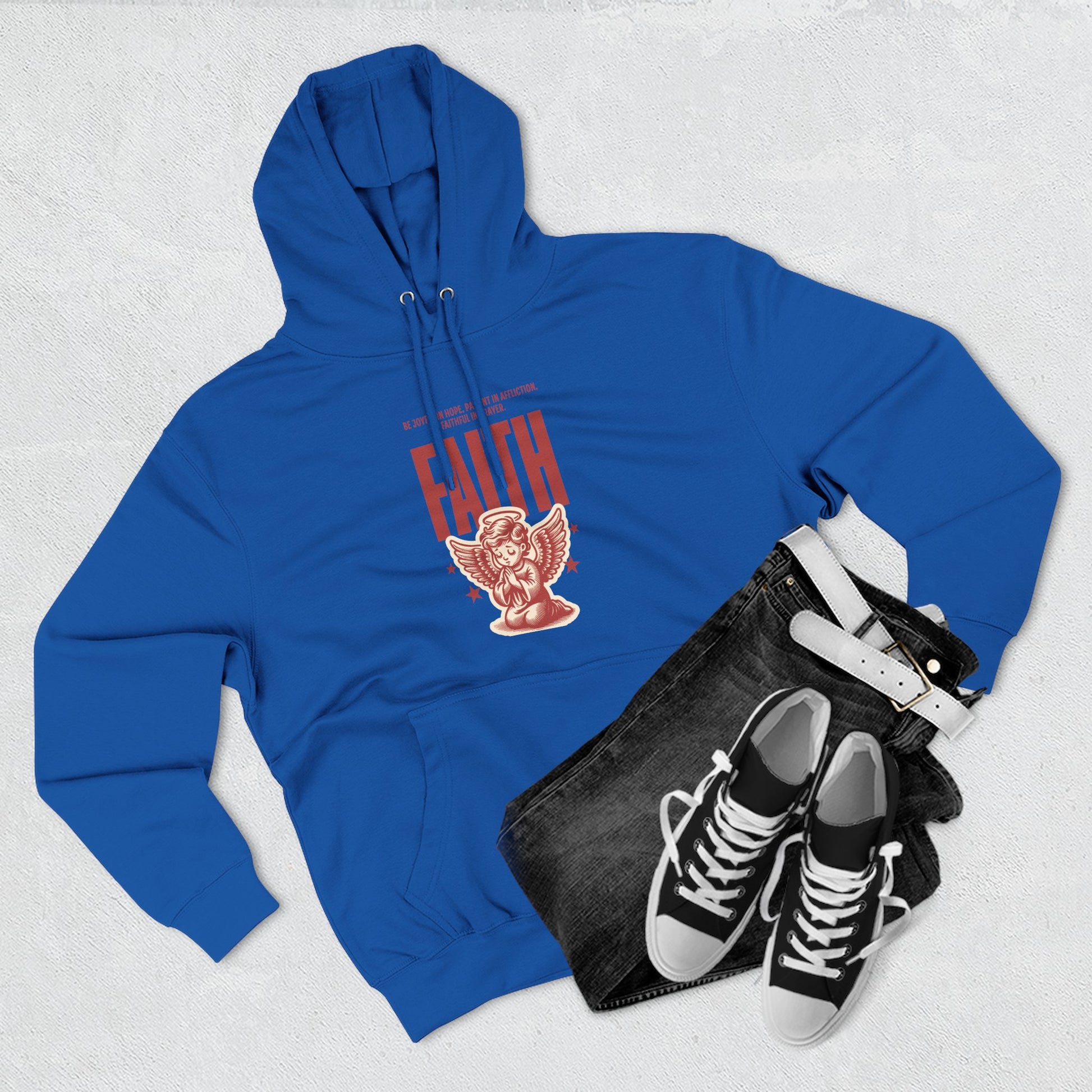 Faith-Inspired Three-Panel Fleece Hoodie, Cozy Spiritual Apparel, Perfect Gift for Friends, Casualwear for Everyday