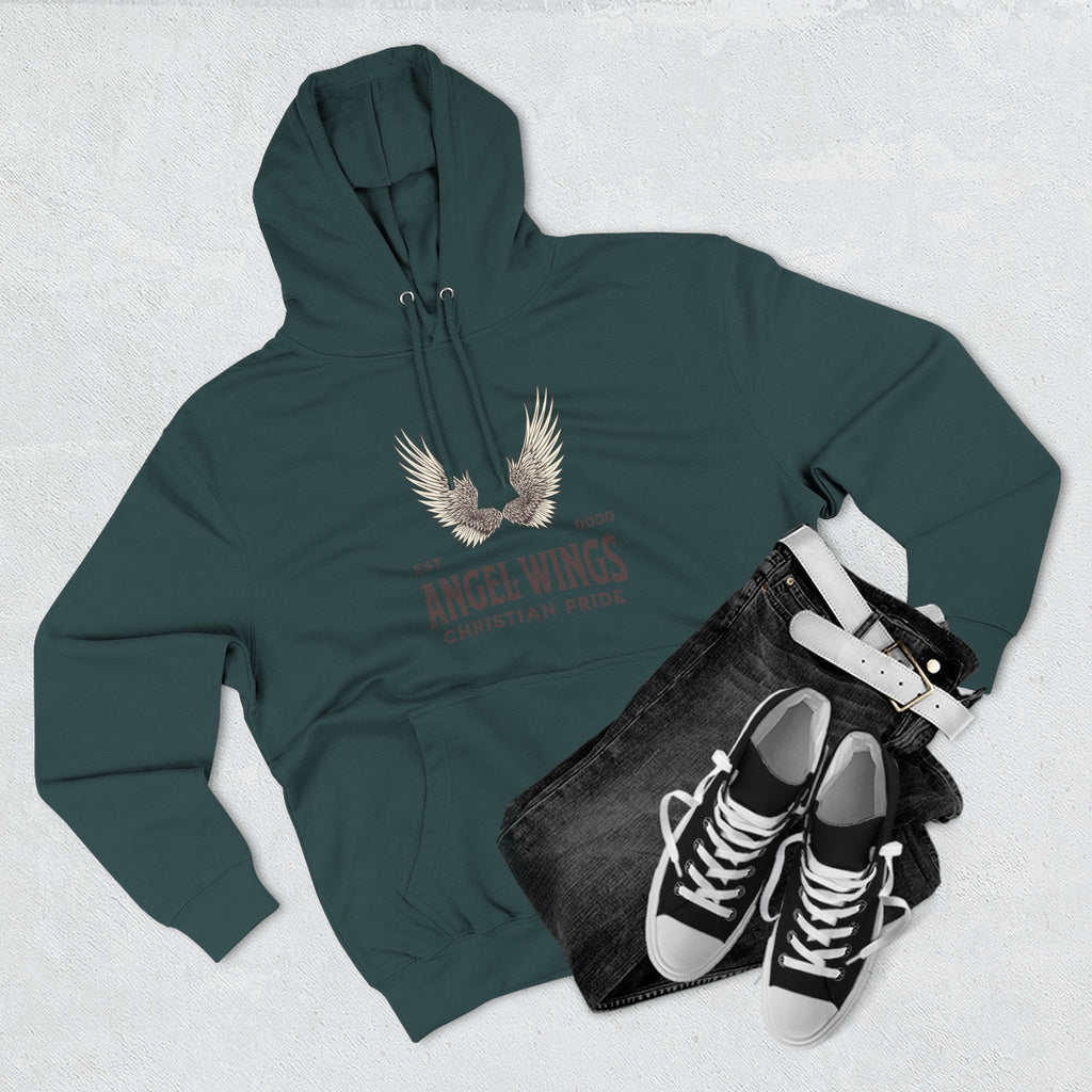Angel Wings Fleece Hoodie, Christian Pride Apparel, Cozy Religious Gift, Inspirational Sweater, Faith-based Fashion