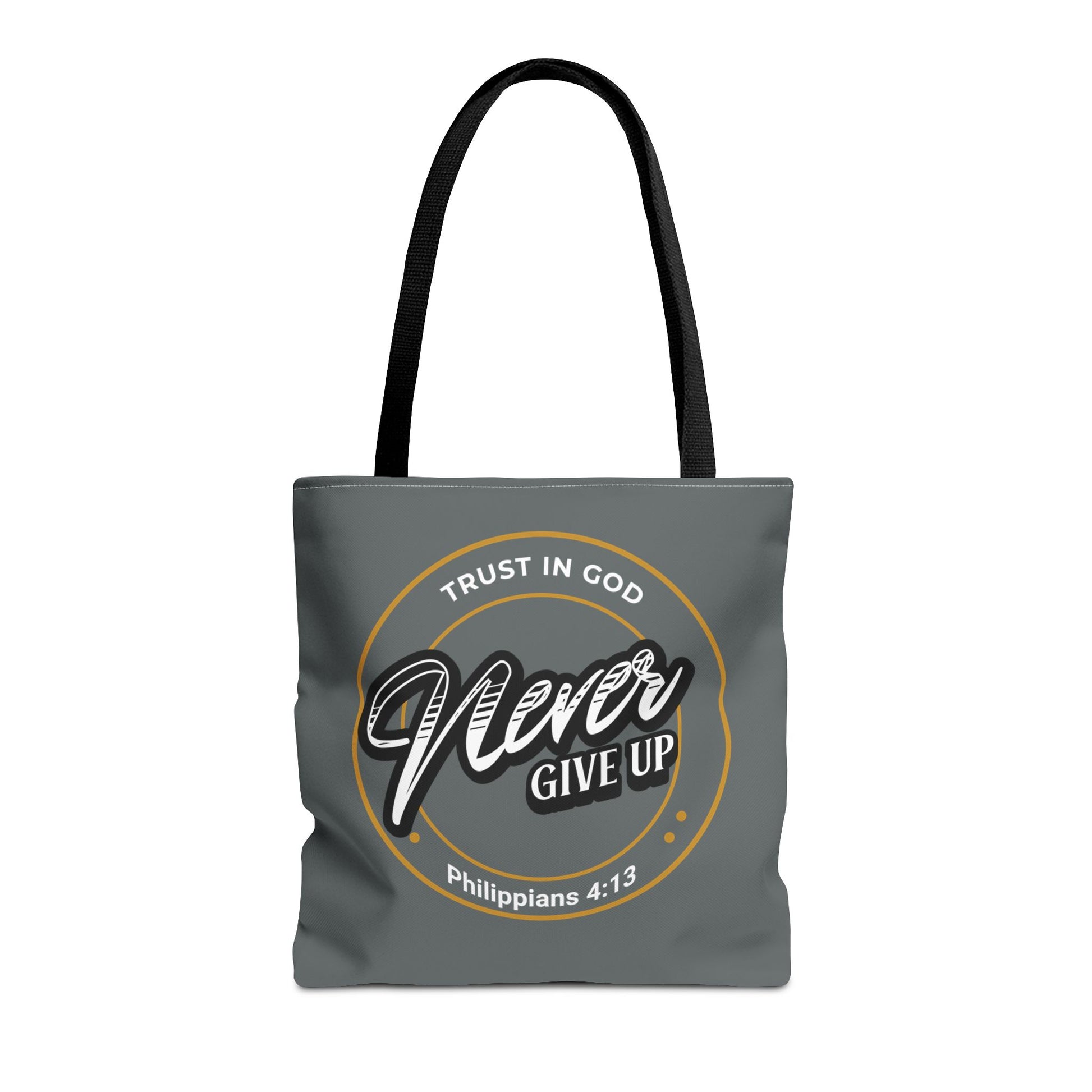 Inspirational Tote Bag, Trust in God, Never Give Up, Bible Verse Bag, Motivational Purse, Christian Gift, Philippians 4:13