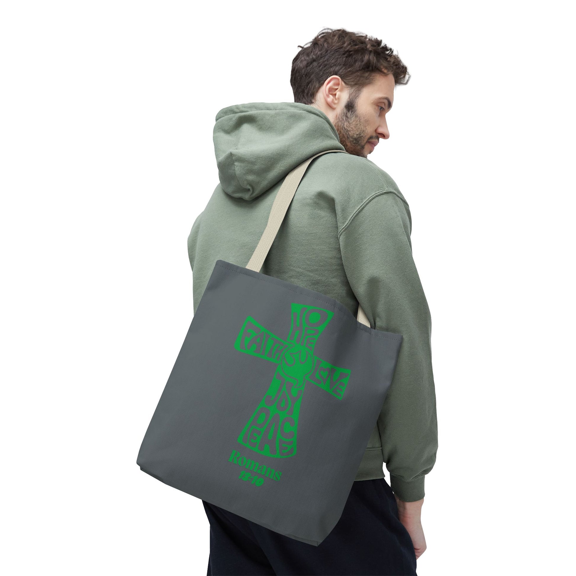 Faith-Inspired Tote Bag, Motivational Cross Design, Spiritual Gift, Everyday Use, Eco-Friendly Fashion, Religious Accessories