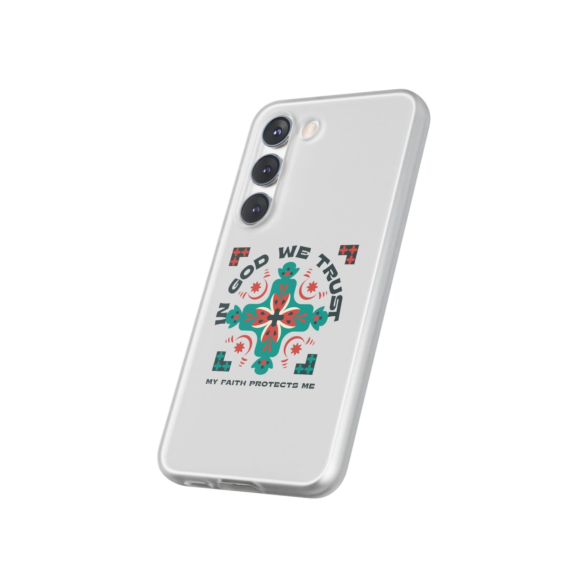 ⭐ In God We Trust Phone Case – Scripture Cross Design