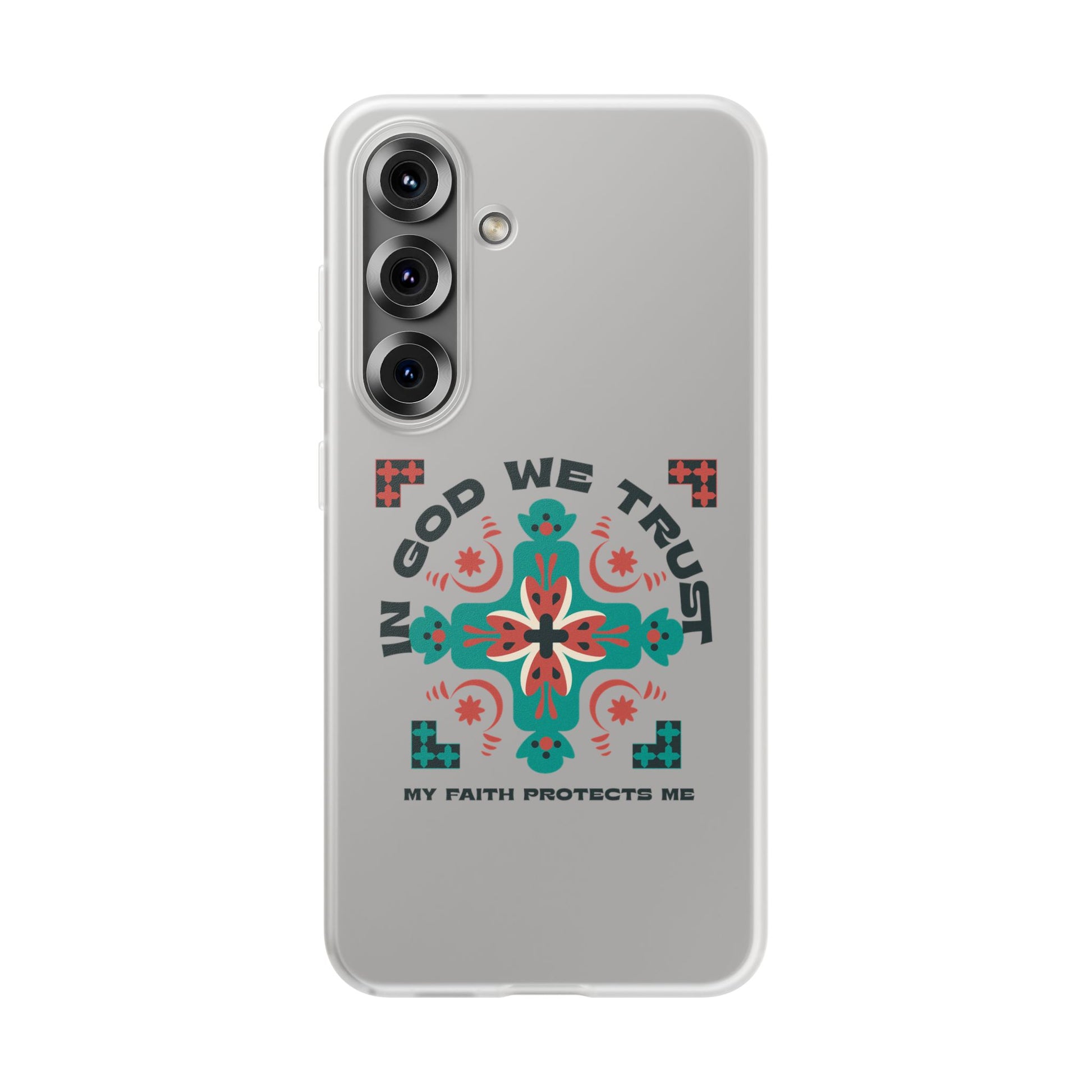 ⭐ In God We Trust Phone Case – Scripture Cross Design