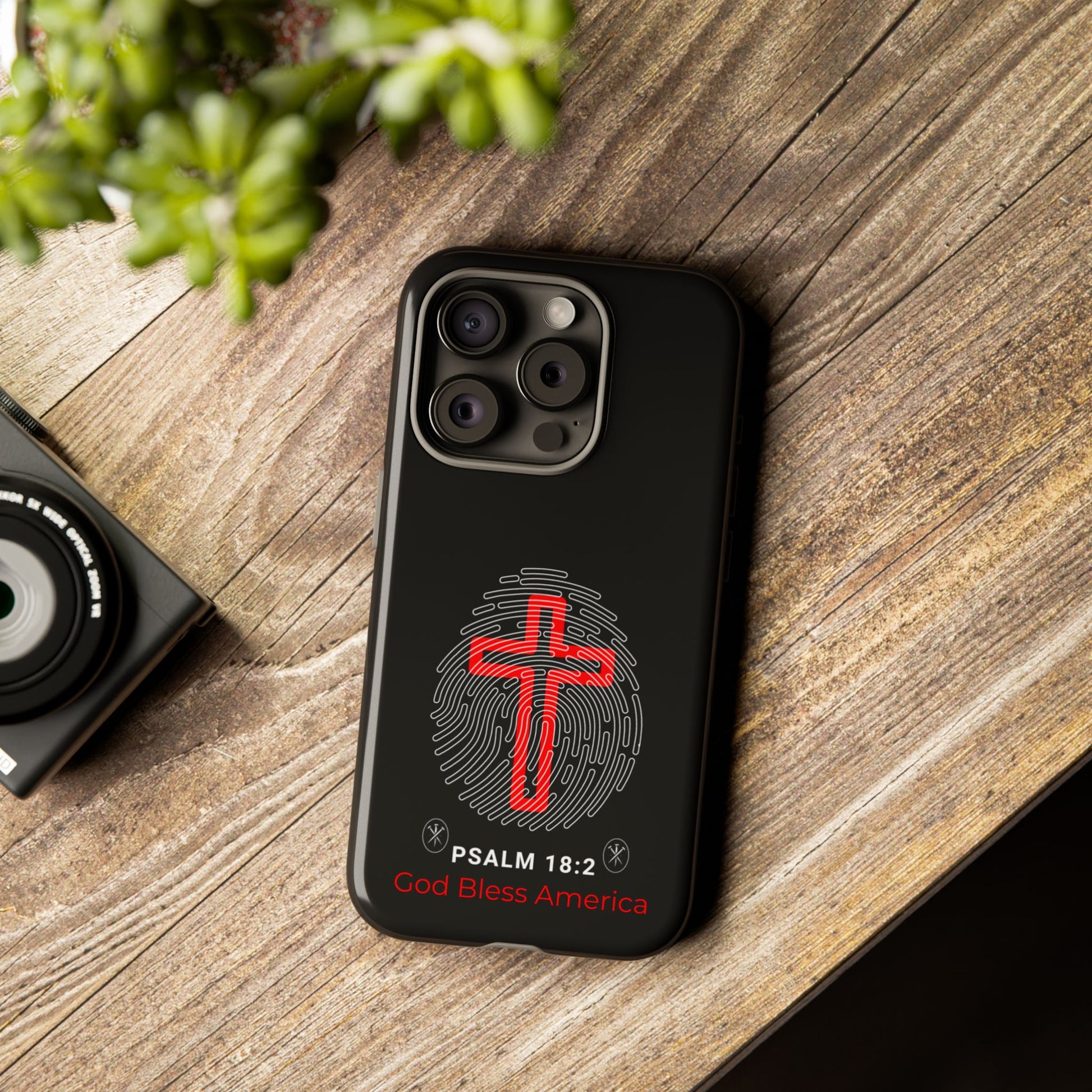 Christian Phone Case with Cross Design, Tough Case for Protection, Gifts for Faith, Bible Verse, God Bless America