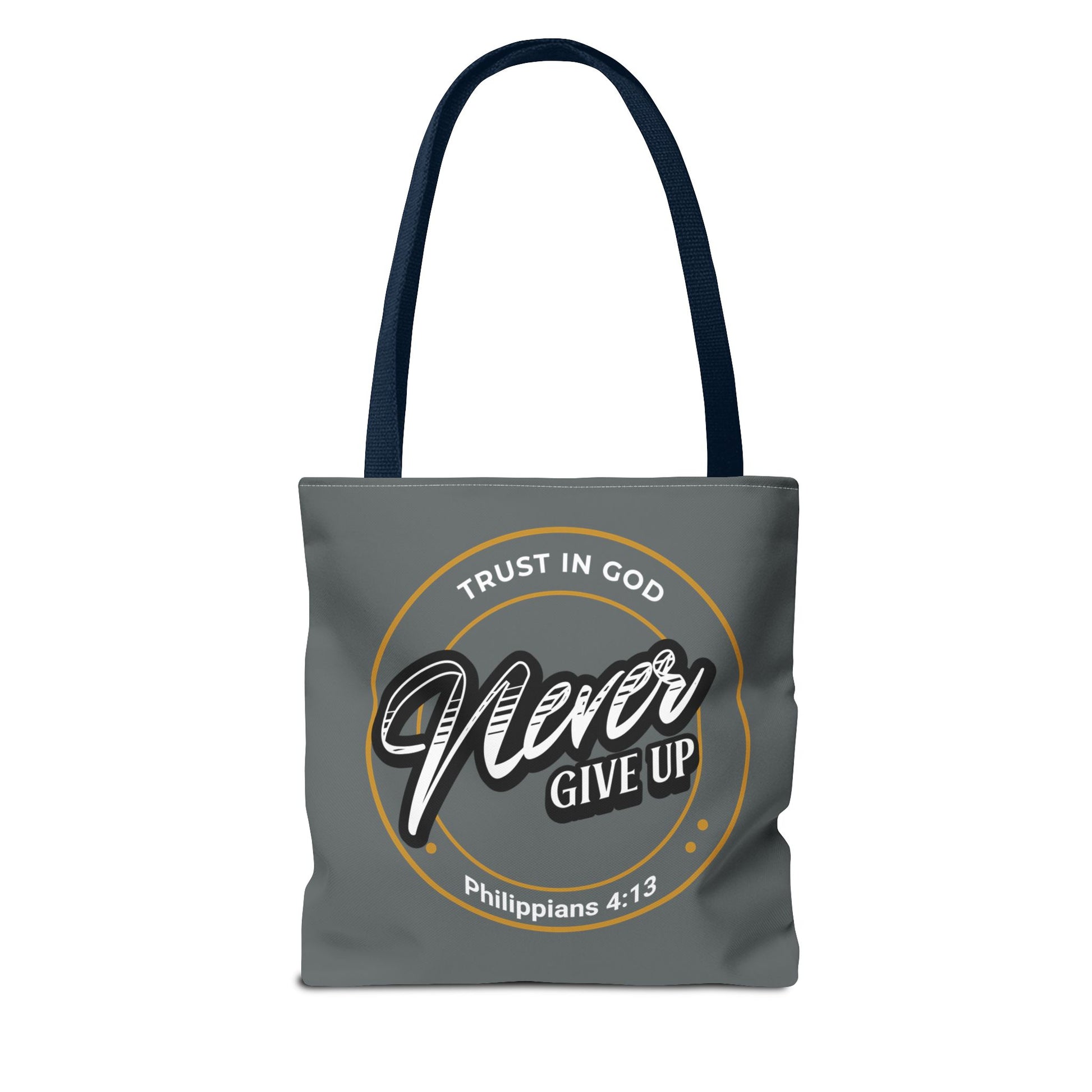 Inspirational Tote Bag, Trust in God, Never Give Up, Bible Verse Bag, Motivational Purse, Christian Gift, Philippians 4:13