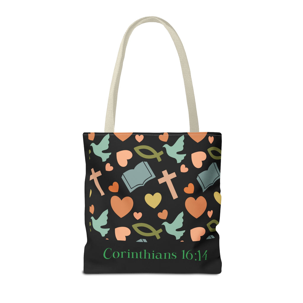 Christian Tote Bag with Inspirational Design, Perfect for Church, Gift for Believers, Faith-based Accessory, Everyday Use, Bible Verse Tote