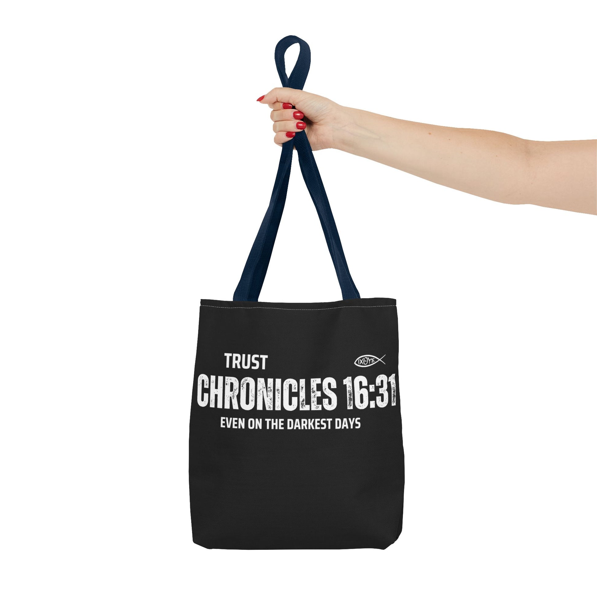Inspirational Tote Bag - Trust Chronicles 16:31, Faith-themed Gift, Bible Verse Tote, Motivational Shopping Bag, Christian Message Accessory