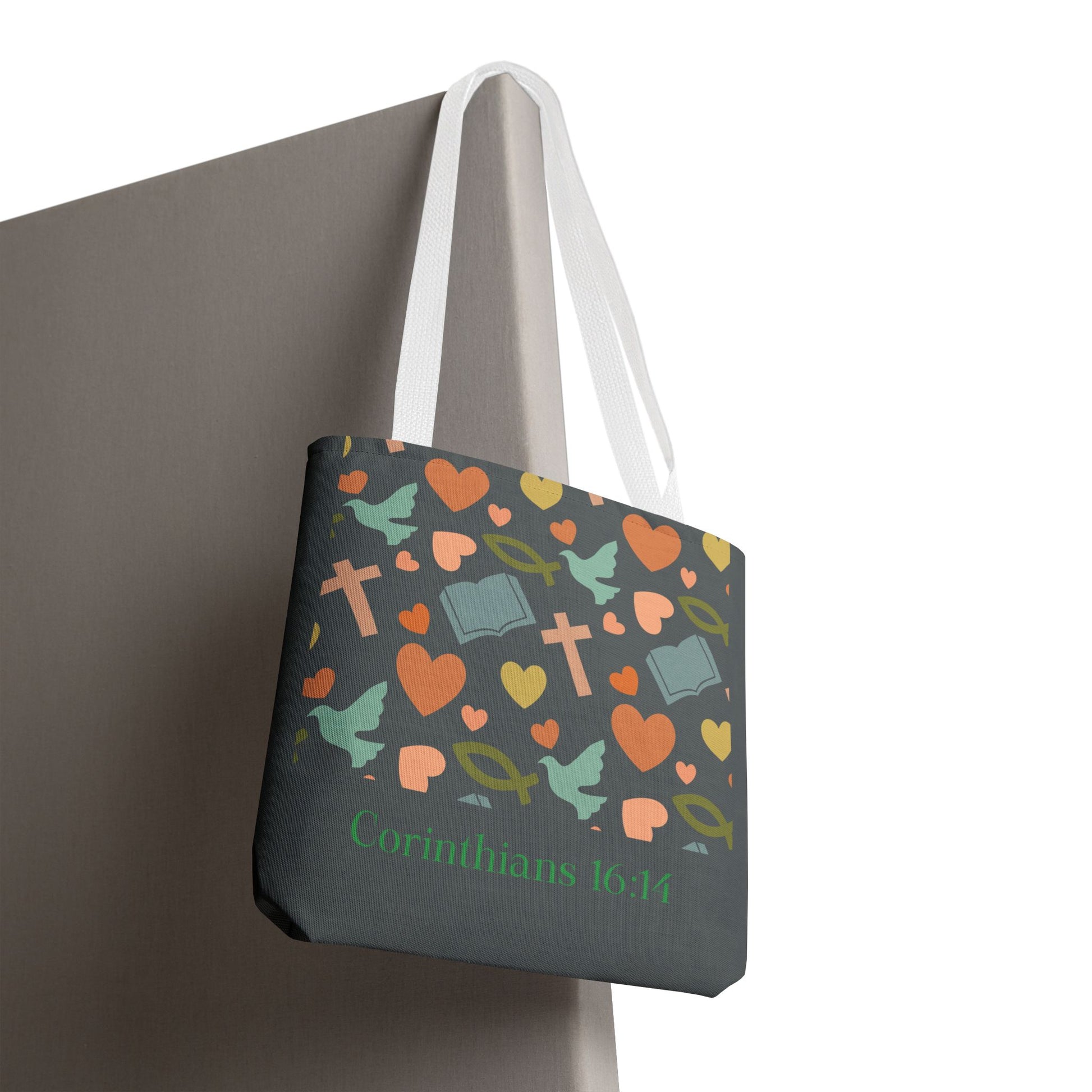Inspirational Tote Bag - Faith, Love, Hope, Gift for Her, Spiritual Accessories, Bible Verse Tote