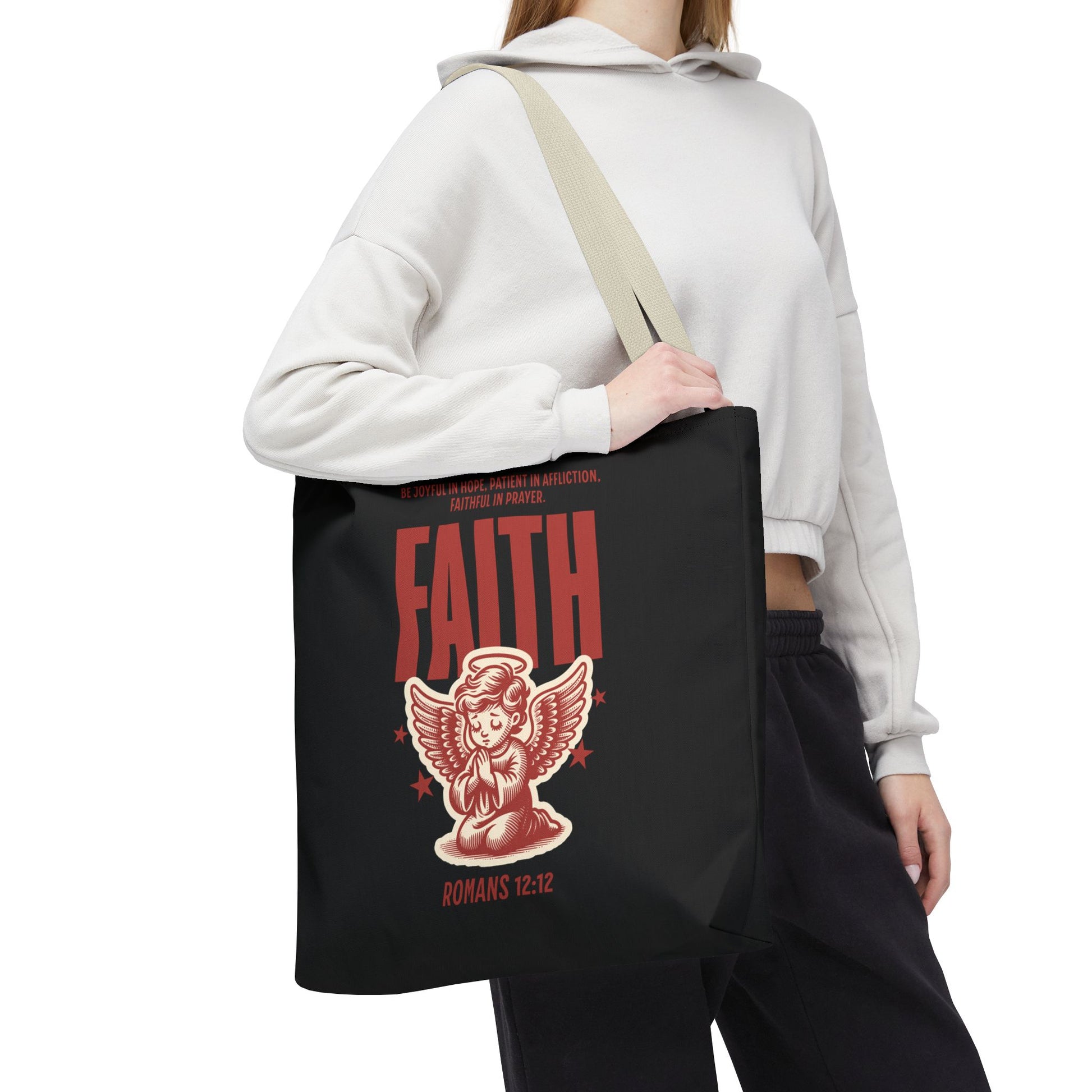 Faith-Inspired Tote Bag, Religious Shopping Bag, Gift for Believers, Motivational Daily Bag, Christian Faith Tote