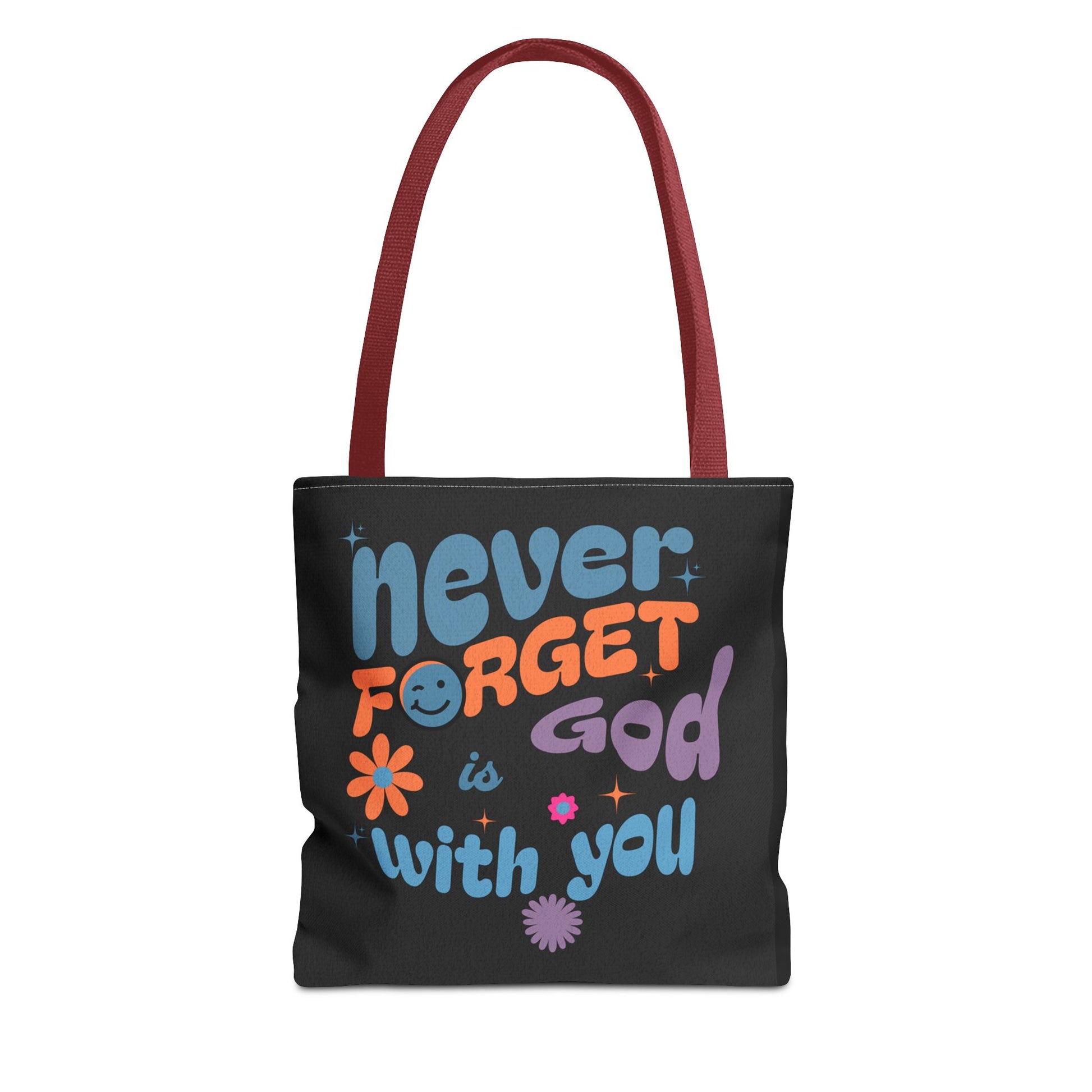 Inspirational Tote Bag - "Never Forget God is with You" - Motivational Gift, Faith-Based, Everyday Use, Shopping Bag, Church Bag, [...]