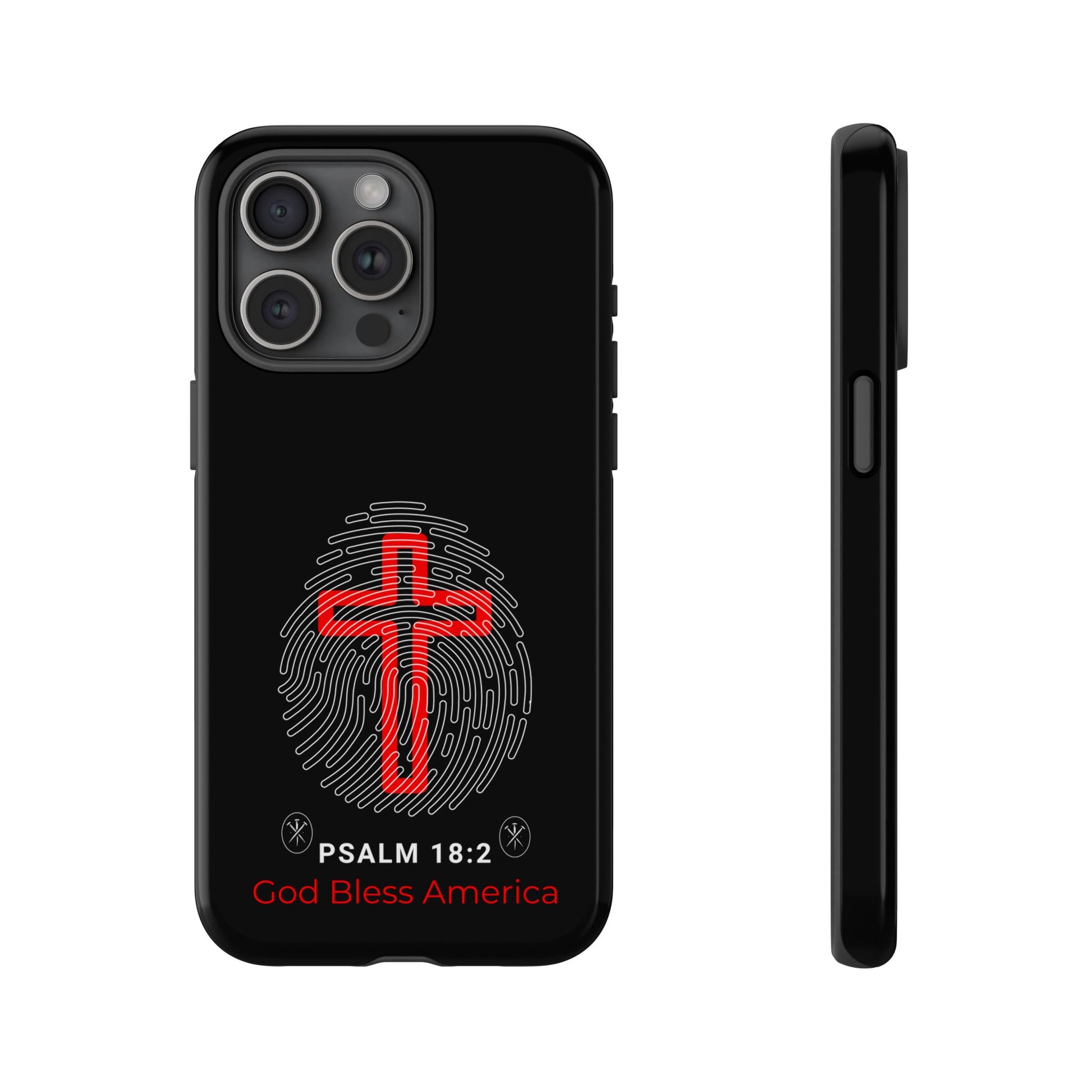 Christian Phone Case with Cross Design, Tough Case for Protection, Gifts for Faith, Bible Verse, God Bless America