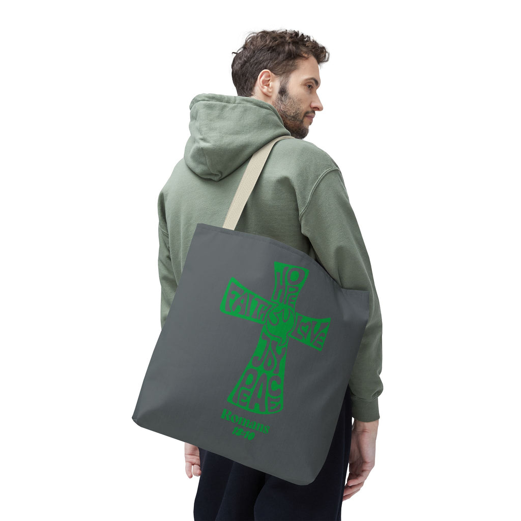 Faith-Inspired Tote Bag, Motivational Cross Design, Spiritual Gift, Everyday Use, Eco-Friendly Fashion, Religious Accessories