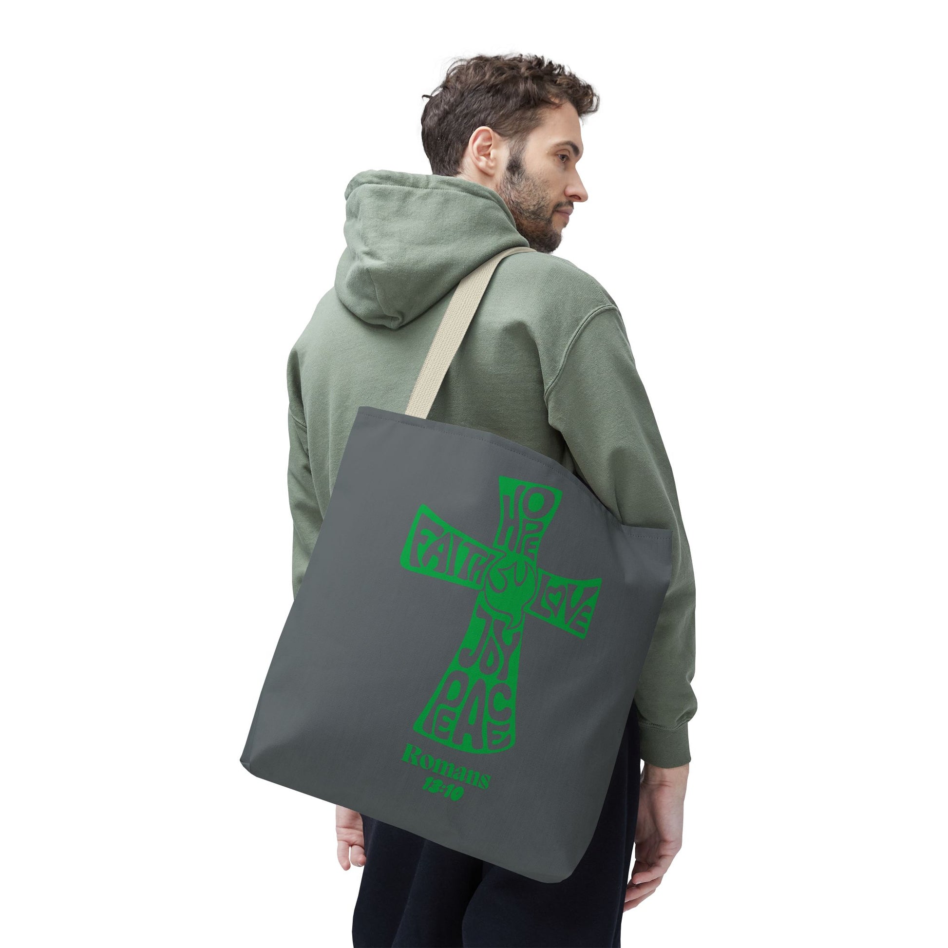 Faith-Inspired Tote Bag, Motivational Cross Design, Spiritual Gift, Everyday Use, Eco-Friendly Fashion, Religious Accessories