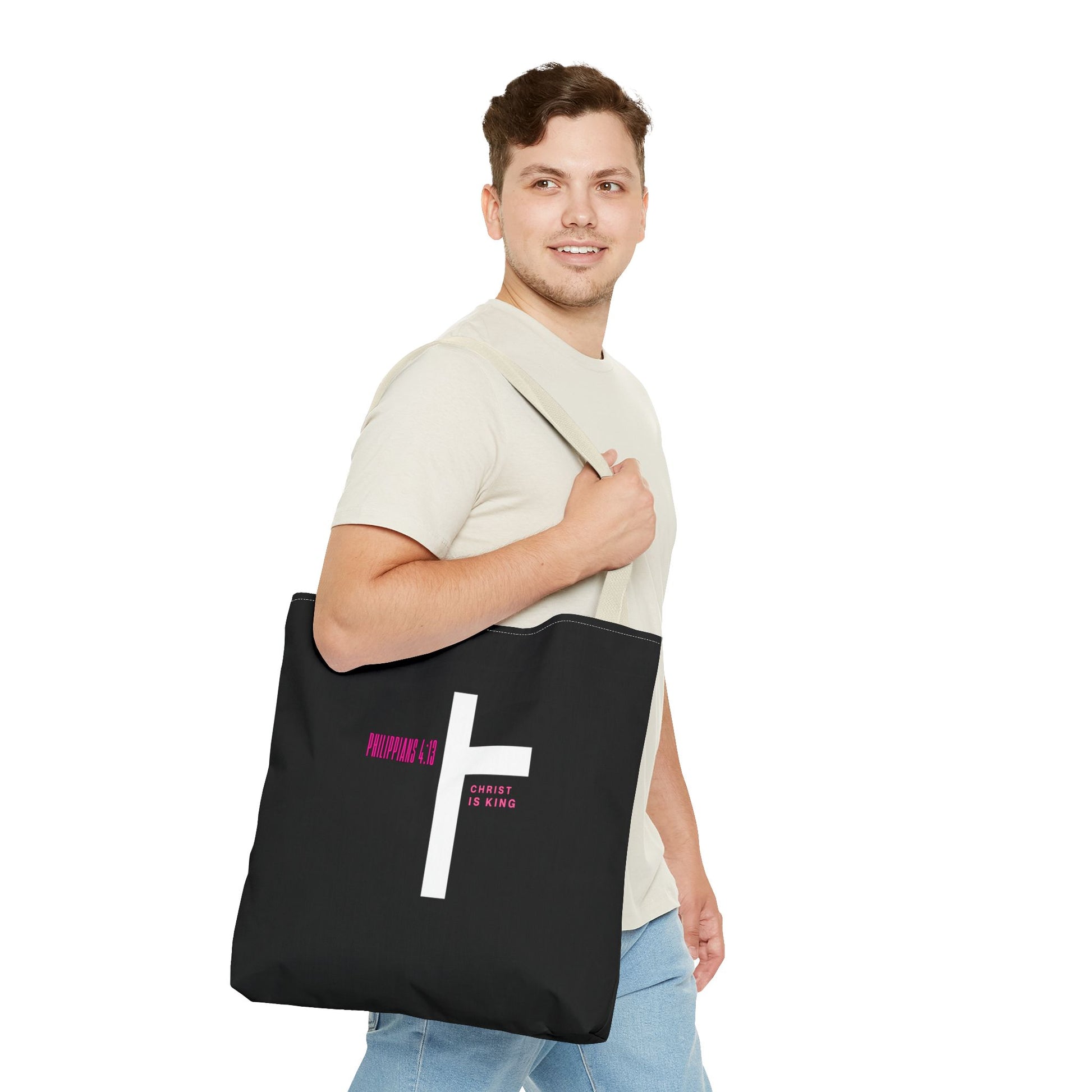 ⭐ Philippians 4:13 Tote Bag – Faith & Strength Statement Bag