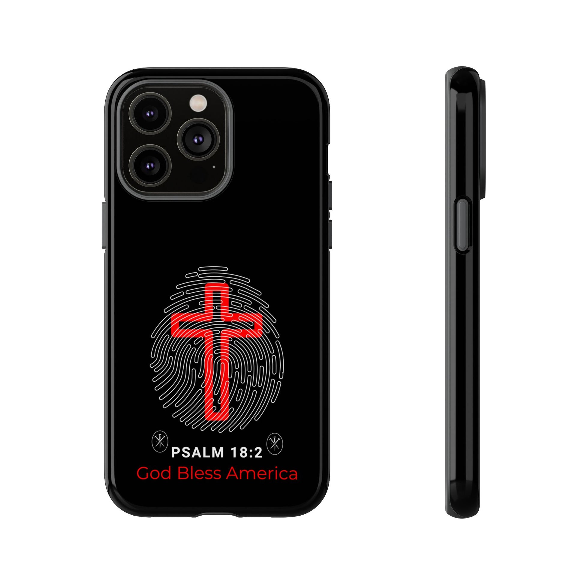 Christian Phone Case with Cross Design, Tough Case for Protection, Gifts for Faith, Bible Verse, God Bless America