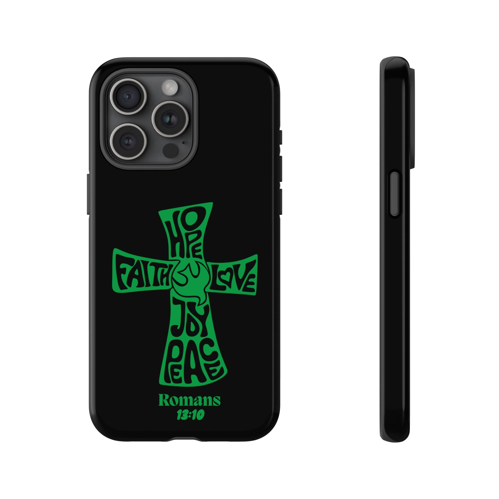 ⭐ Green Cross Design Phone Case – Faith & Renewal