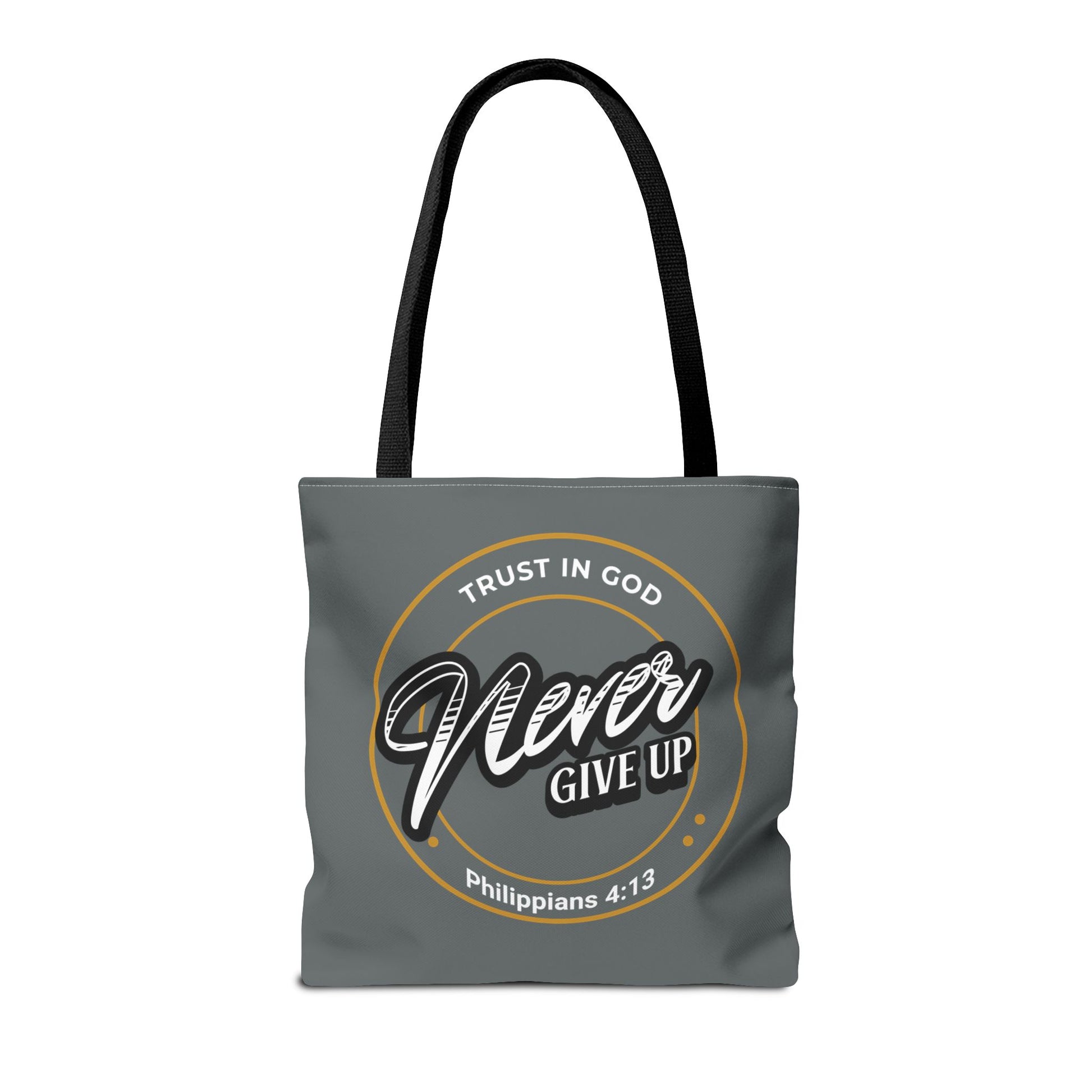 Inspirational Tote Bag, Trust in God, Never Give Up, Bible Verse Bag, Motivational Purse, Christian Gift, Philippians 4:13